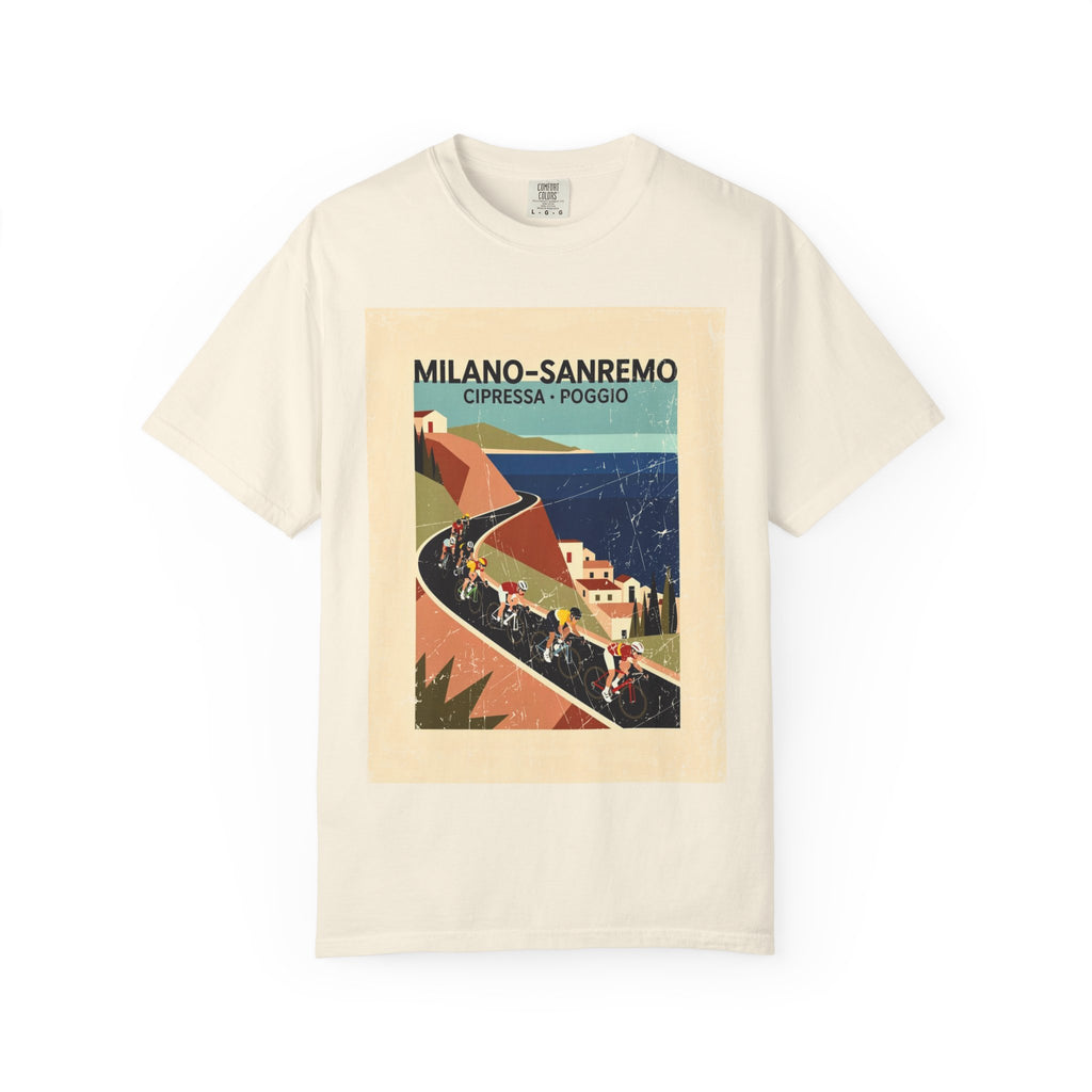 Milano Sanremo Cycling Graphic T-Shirt | Cipressa Poggio Echelon