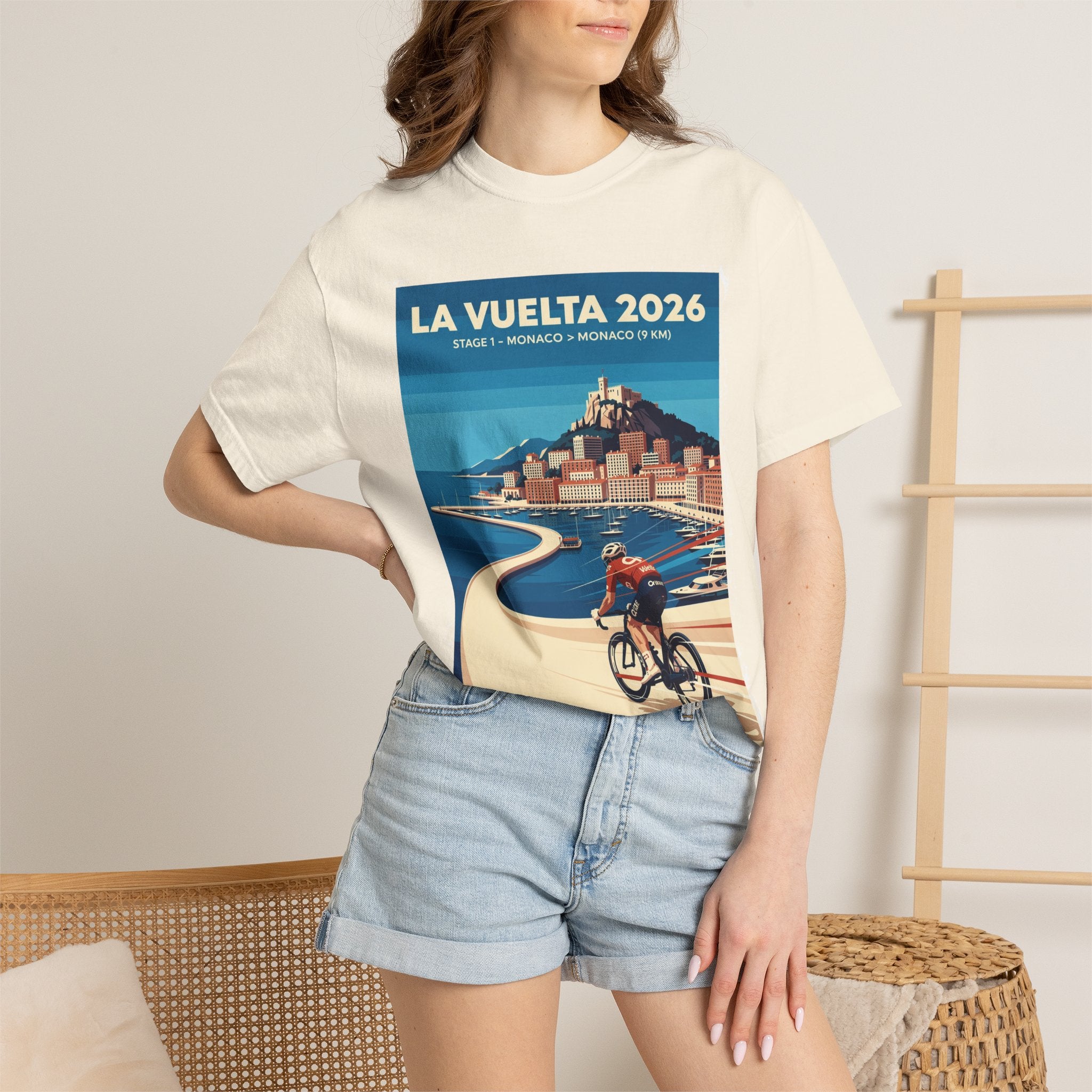 La Vuelta 2026 Stage 1 Monaco Vintage Cycling Poster Tee