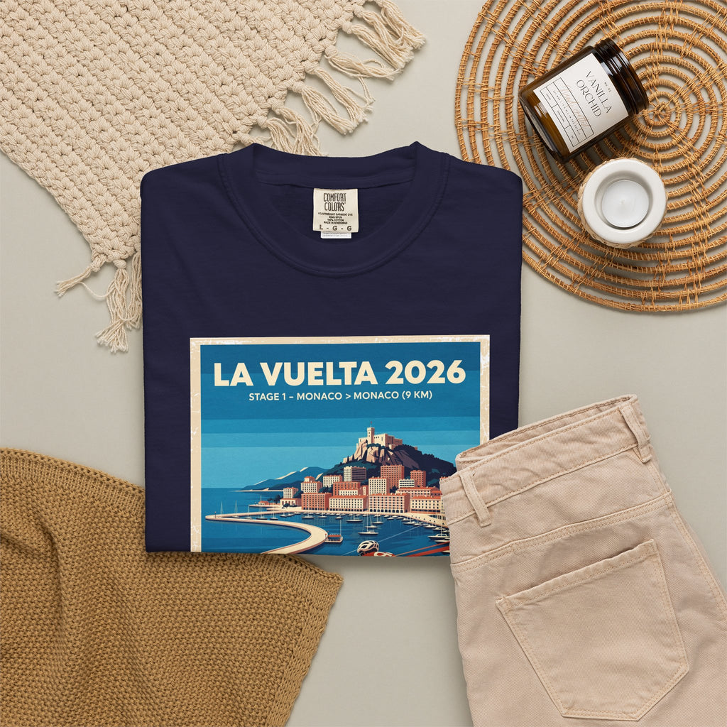 2026 Vuelta a España Stage 1 Cycling T-Shirt | Monaco to Monaco 9km | Graphic Tee