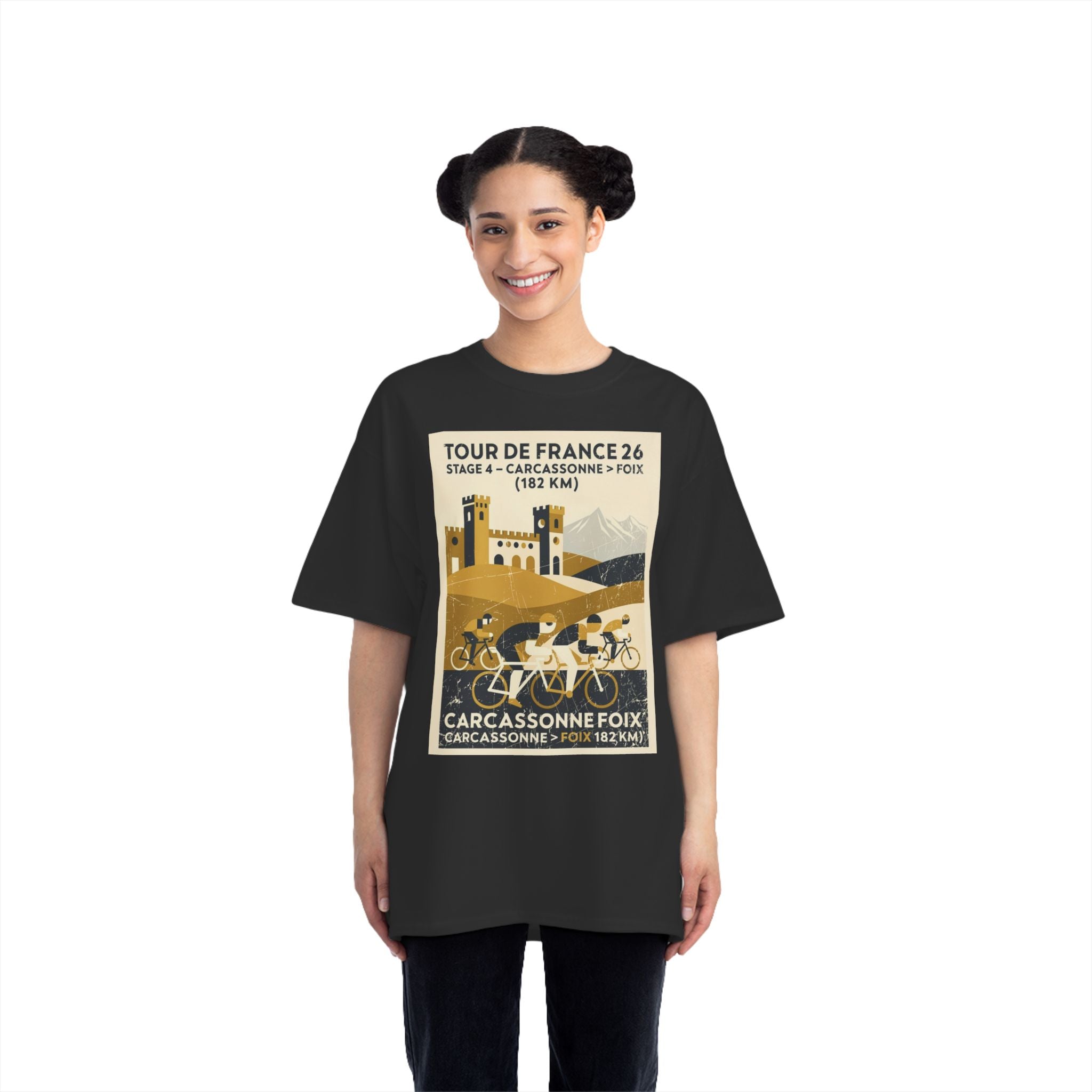 Tour de France 2026 Stage 4 Carcassonne > Foix T-Shirt | Bauhaus Cycling Artwork