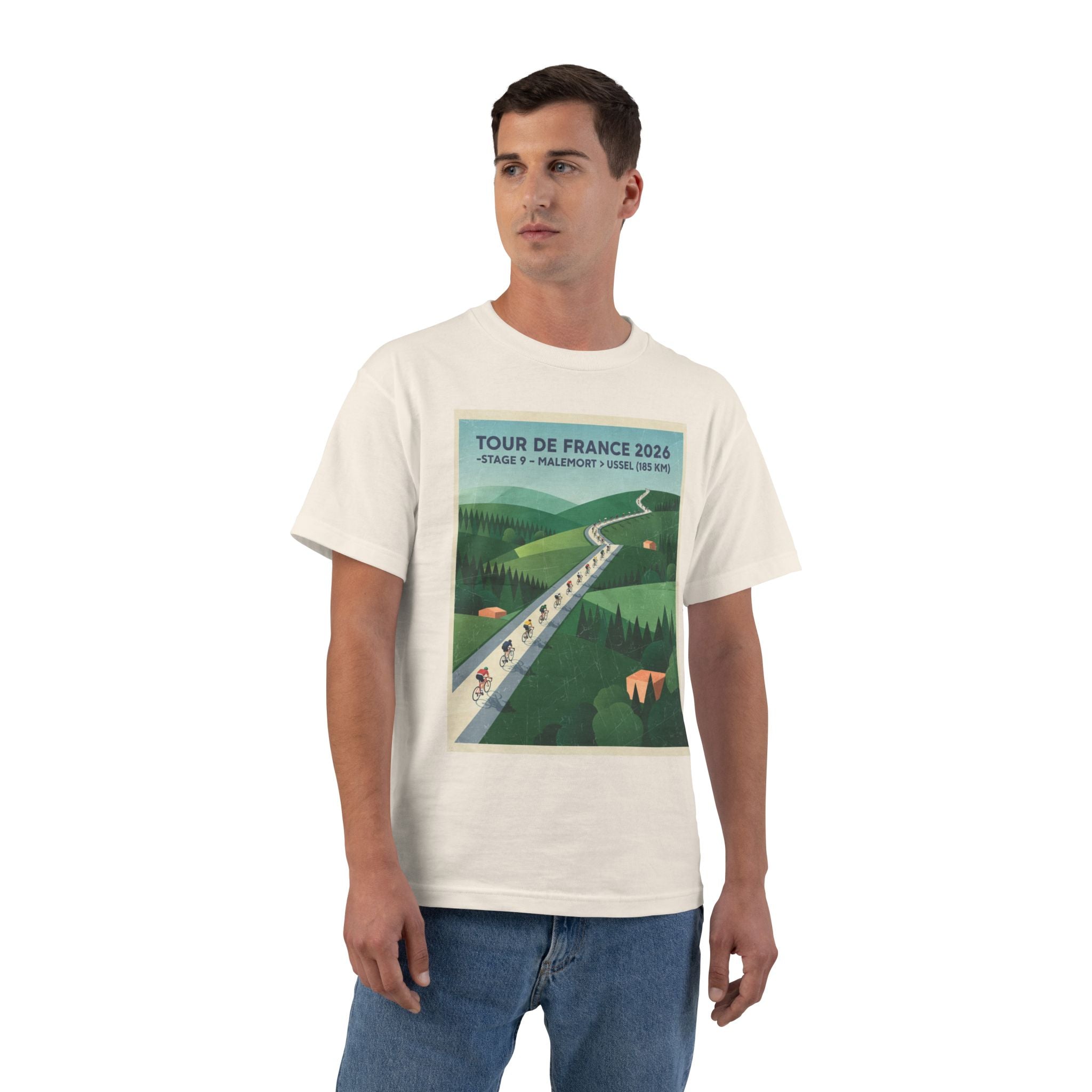 Tour de France 2026 Stage 9 Malemort > Ussel T-Shirt | Bauhaus Cycling Poster