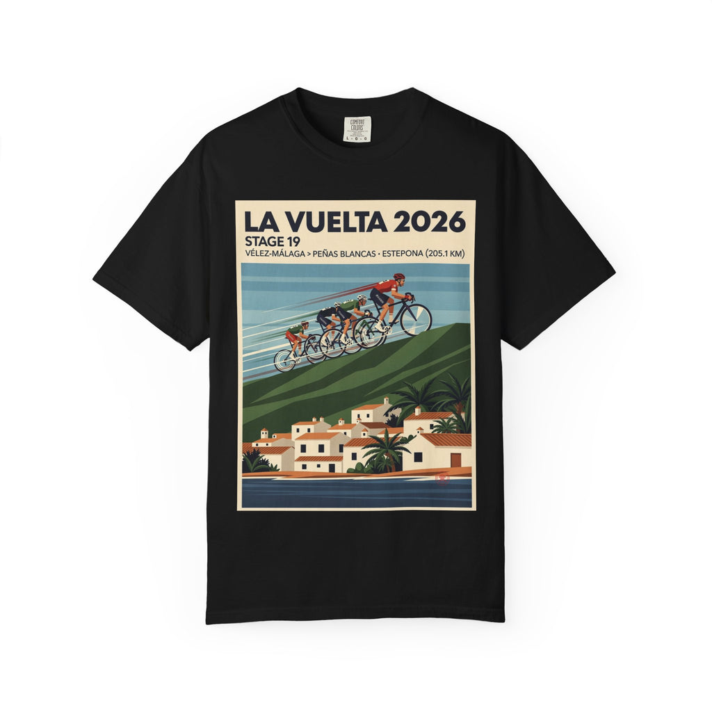 2026 Vuelta a España Stage 19 Cycling T-Shirt | Vélez-Málaga to Peñas Blancas 205.1km | Graphic Tee
