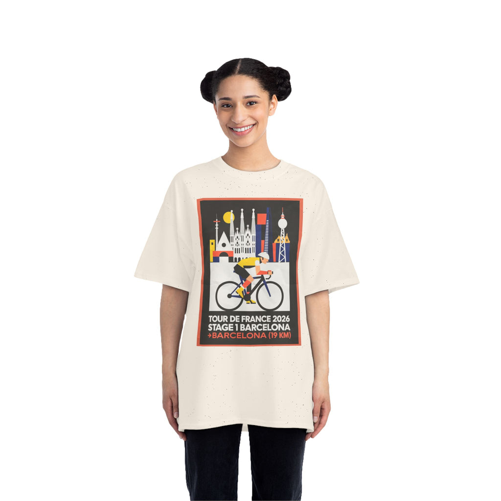 Tour de France vintage Stage 1 2026 Barcelona Time Trial Graphic T-Shirt | Bauhaus Poster Cyclist
