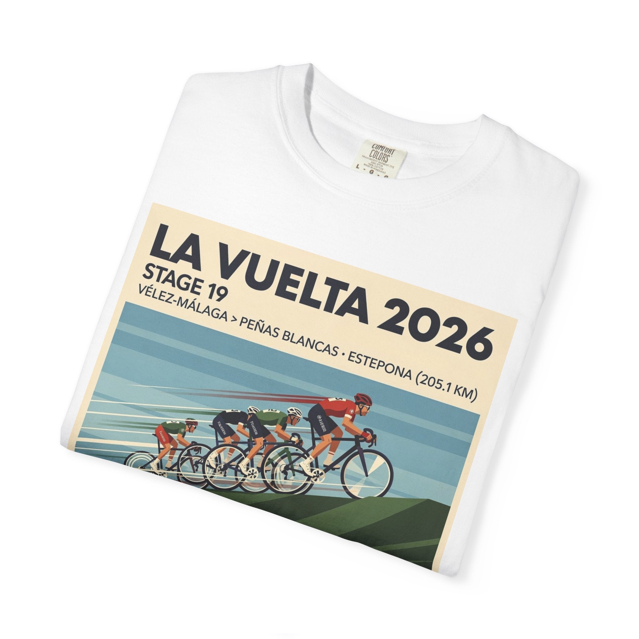 2026 Vuelta a España Stage 19 Cycling T-Shirt | Vélez-Málaga to Peñas Blancas 205.1km | Graphic Tee