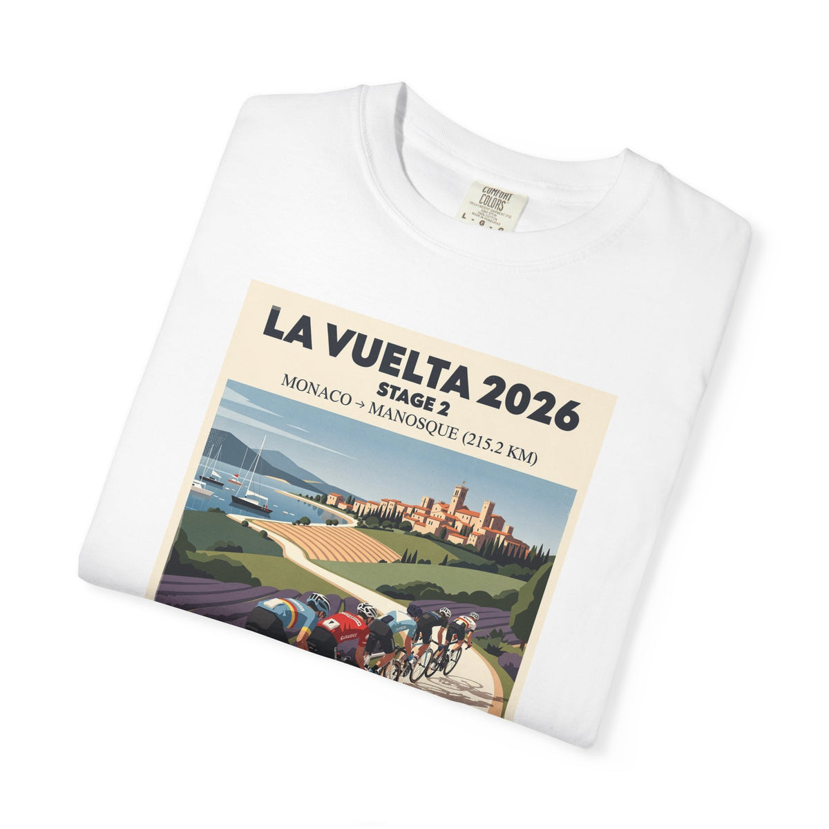 2026 Vuelta a España Stage 2 Cycling T-Shirt | Monaco to Manosque 215.2km | Graphic Tee