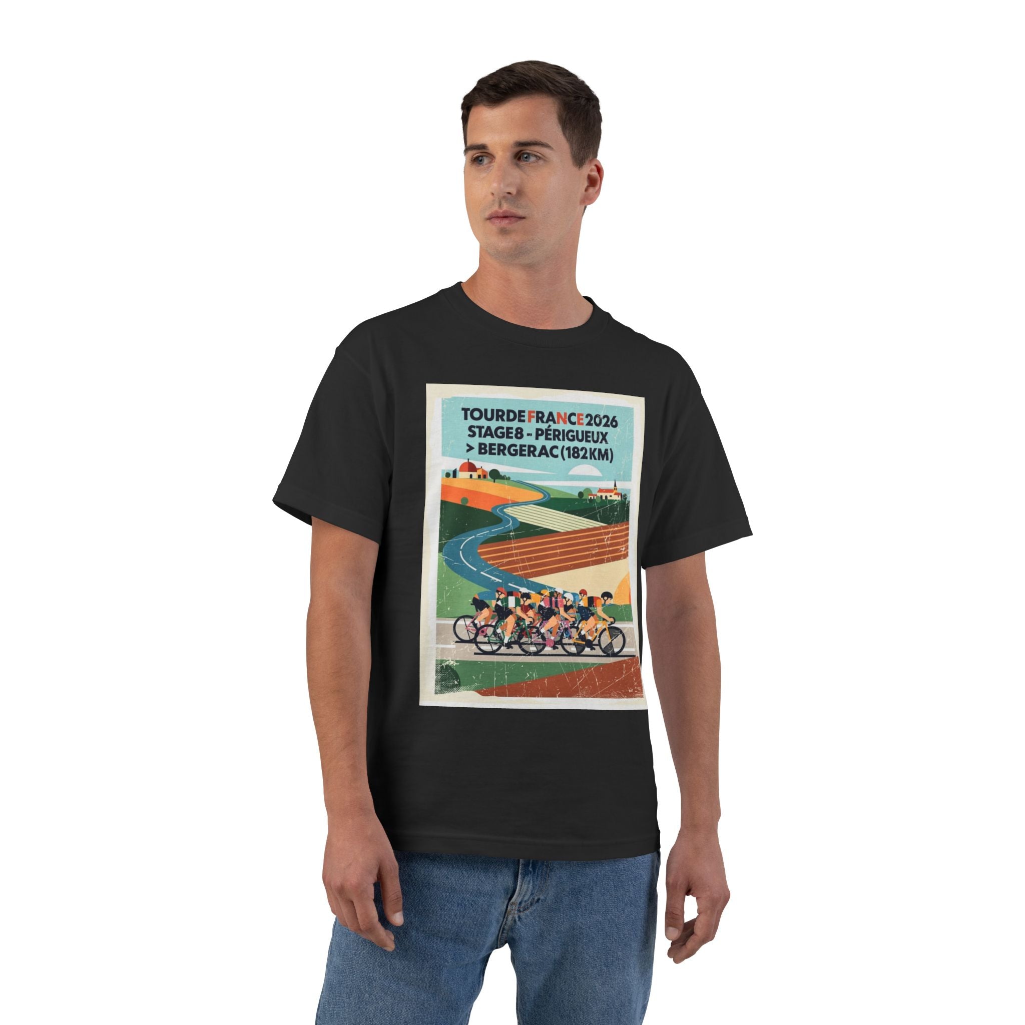 Tour de France 2026 Stage 8 Périgueux > Bergerac T-Shirt | Cycling Bauhaus Poster