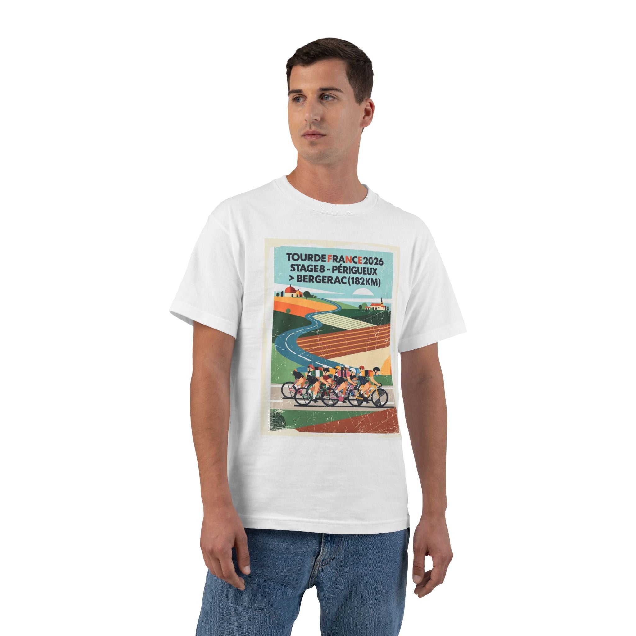 Tour de France 2026 Stage 8 Périgueux > Bergerac T-Shirt | Cycling Bauhaus Poster