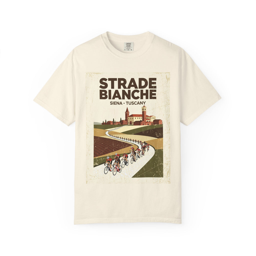 Strade Bianche Siena Tuscany Cycling T-Shirt — Bauhaus Monuments Race Graphic