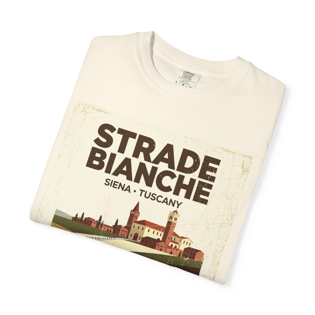 Strade Bianche Siena Tuscany Cycling T-Shirt — Bauhaus Monuments Race Graphic