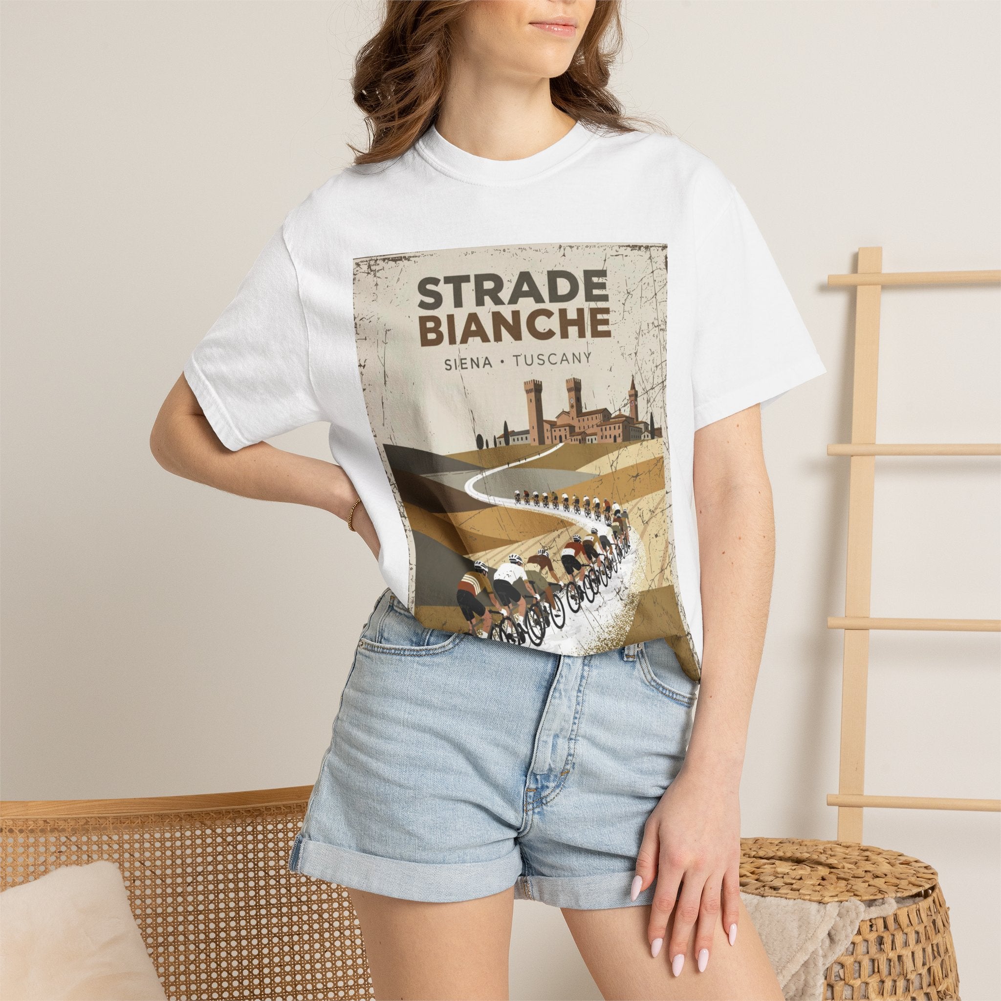 Strade Bianche Cycling Tee | Siena Tuscany Gravel Road Bike Shirt