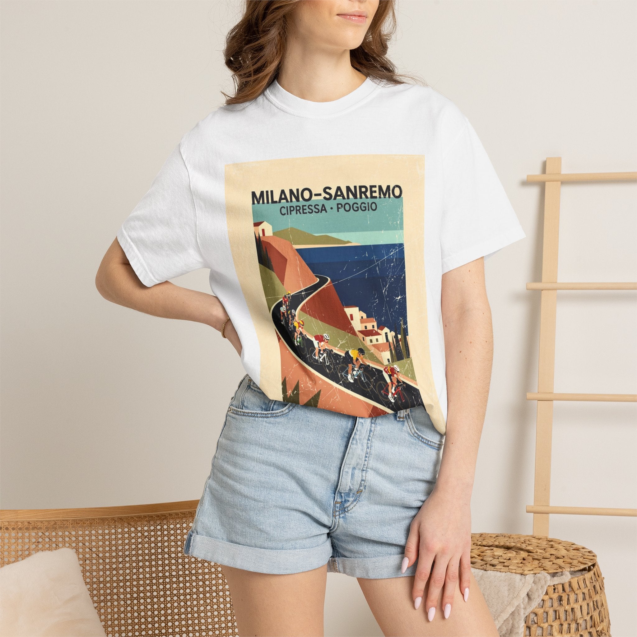 Milano Sanremo Cycling Graphic T-Shirt | Cipressa Poggio Echelon