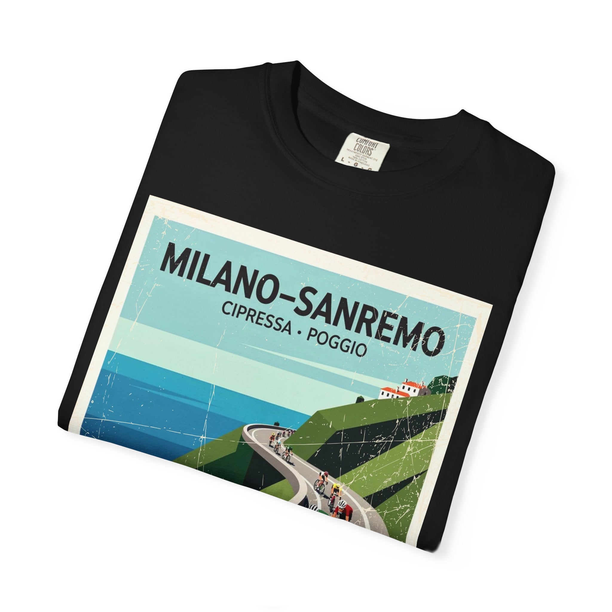 Milano Sanremo Cycling Tee T-Shirt | Cipressa Poggio Echelon Race
