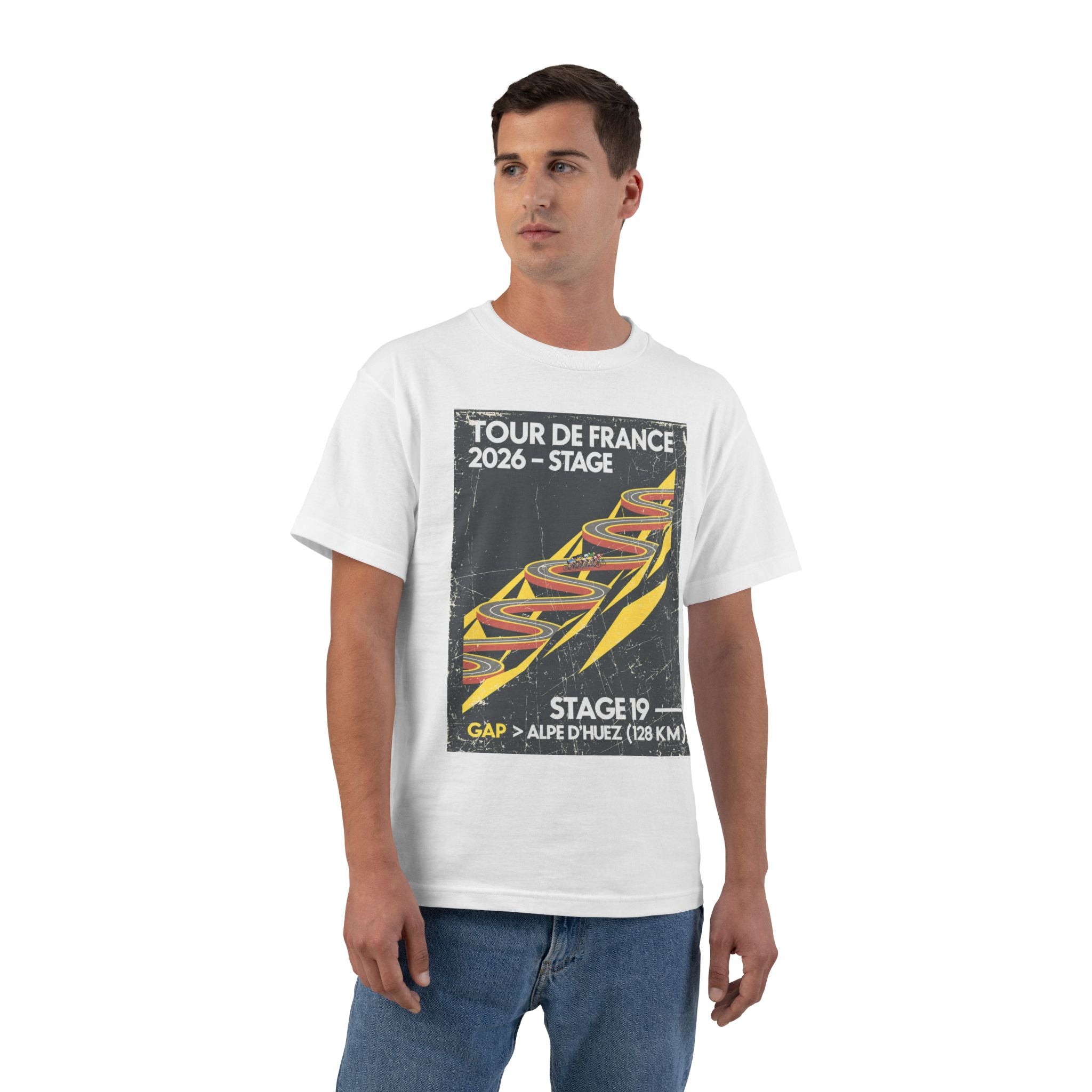 Tour de France 2026 Stage 19 Gap > Alpe d Huez T-Shirt | Bauhaus Mountain Cycling Poster