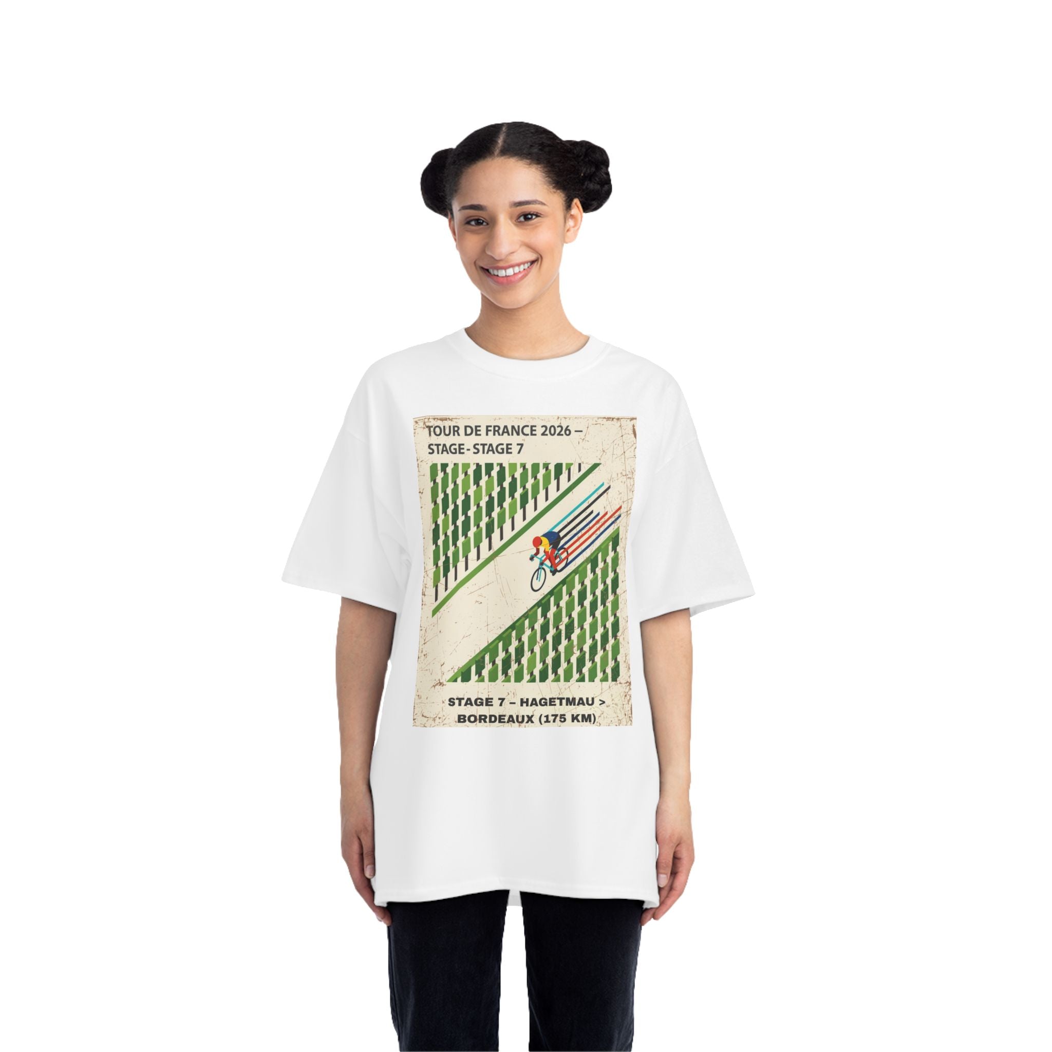 Tour de France 2026 Stage 7 Hagetmau > Bordeaux T-Shirt | Cycling Bauhaus Minimalist