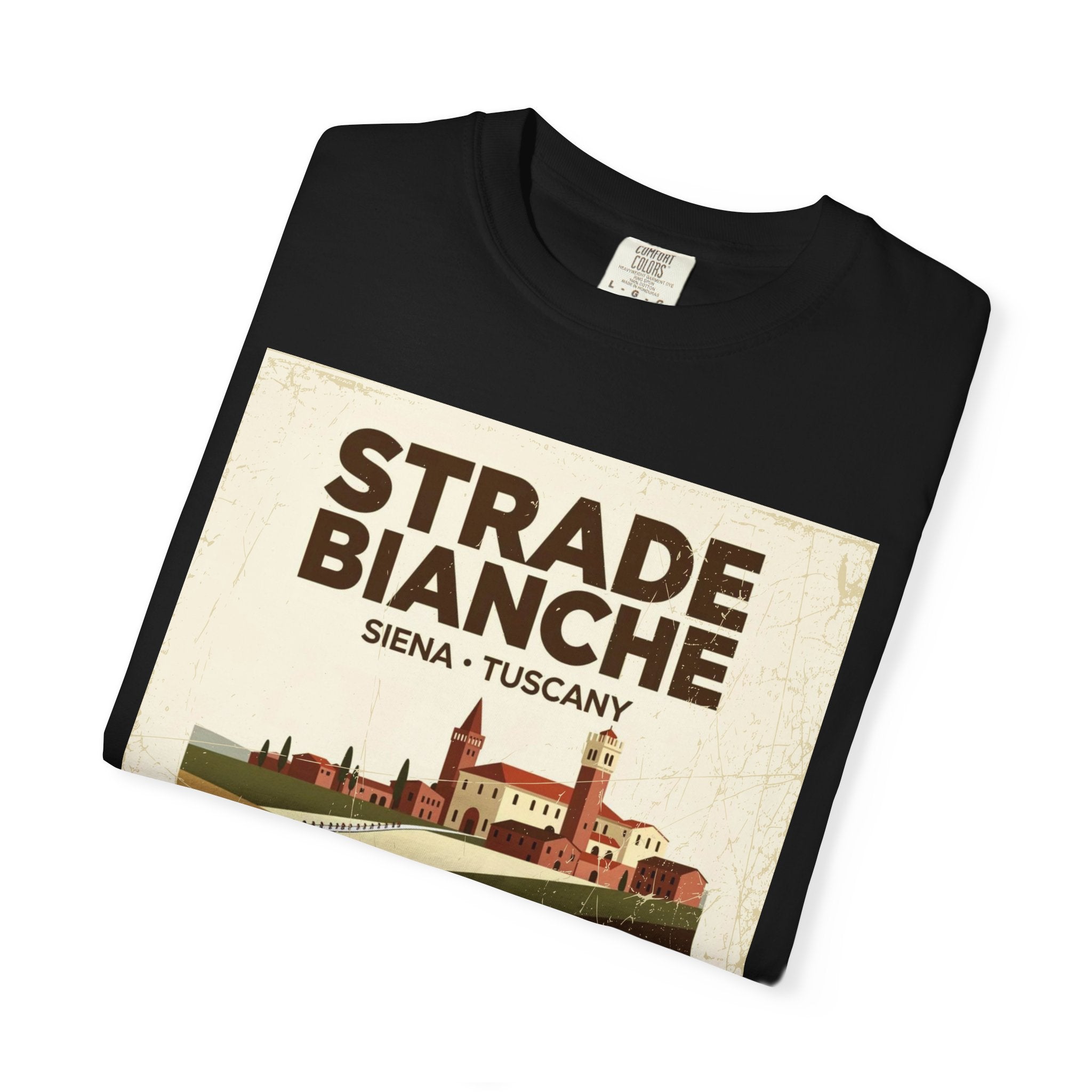 Strade Bianche Siena Tuscany Cycling T-Shirt — Bauhaus Monuments Race Graphic