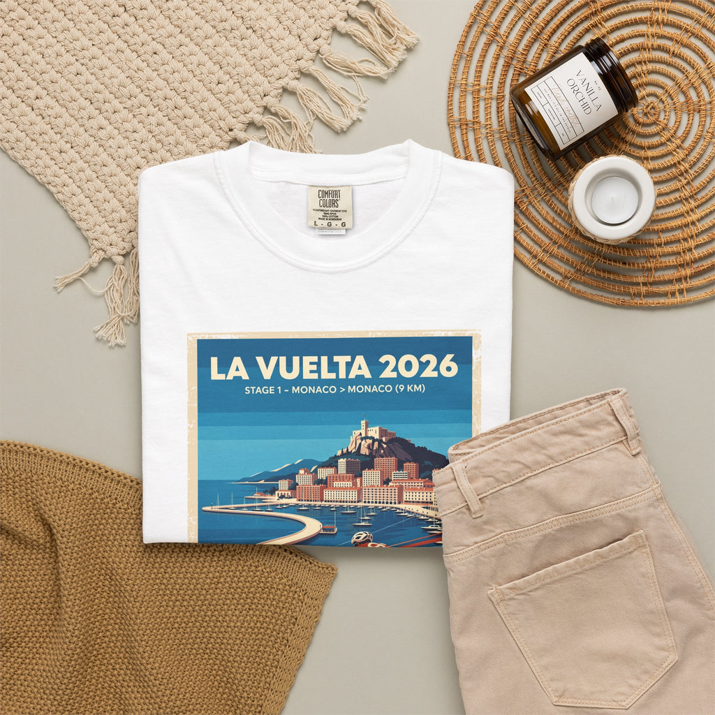 2026 Vuelta a España Stage 1 Cycling T-Shirt | Monaco to Monaco 9km | Graphic Tee