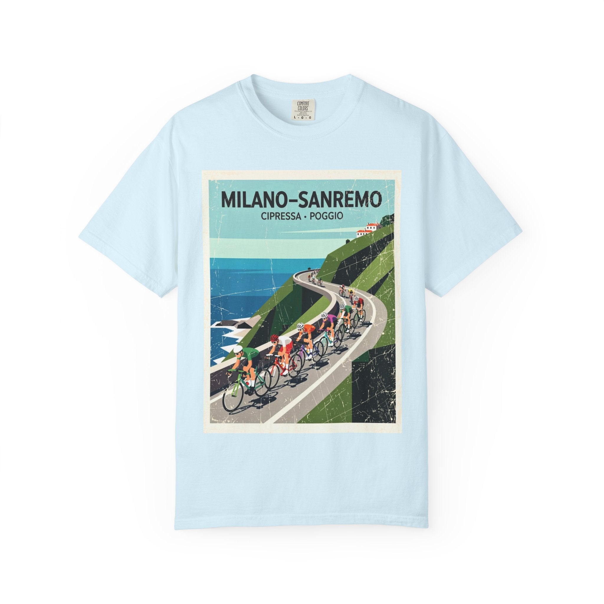 Milano Sanremo Cycling Tee T-Shirt | Cipressa Poggio Echelon Race