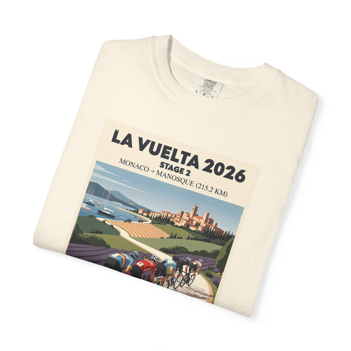 2026 Vuelta a España Stage 2 Cycling T-Shirt | Monaco to Manosque 215.2km | Graphic Tee