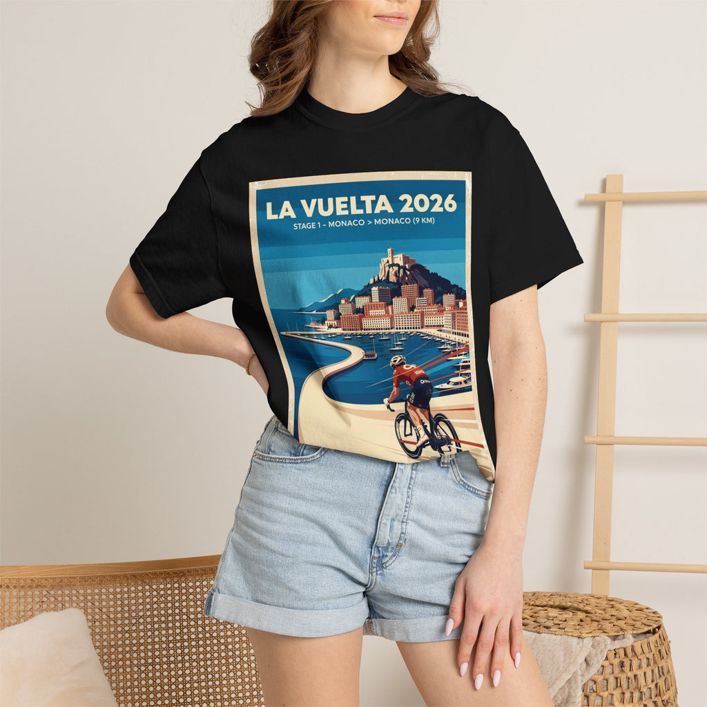 La Vuelta 2026 Stage 1 Monaco Vintage Cycling Poster Tee