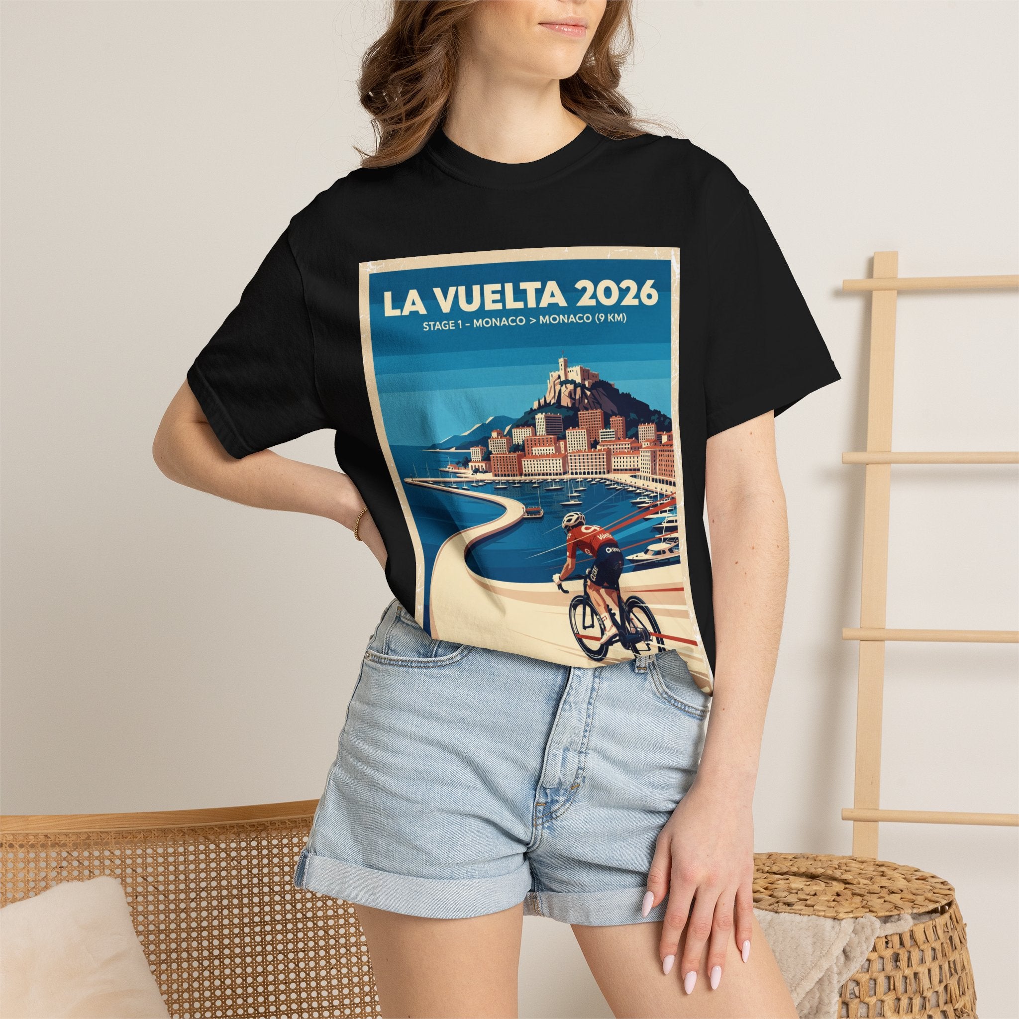 La Vuelta 2026 Stage 1 Monaco Vintage Cycling Poster Tee