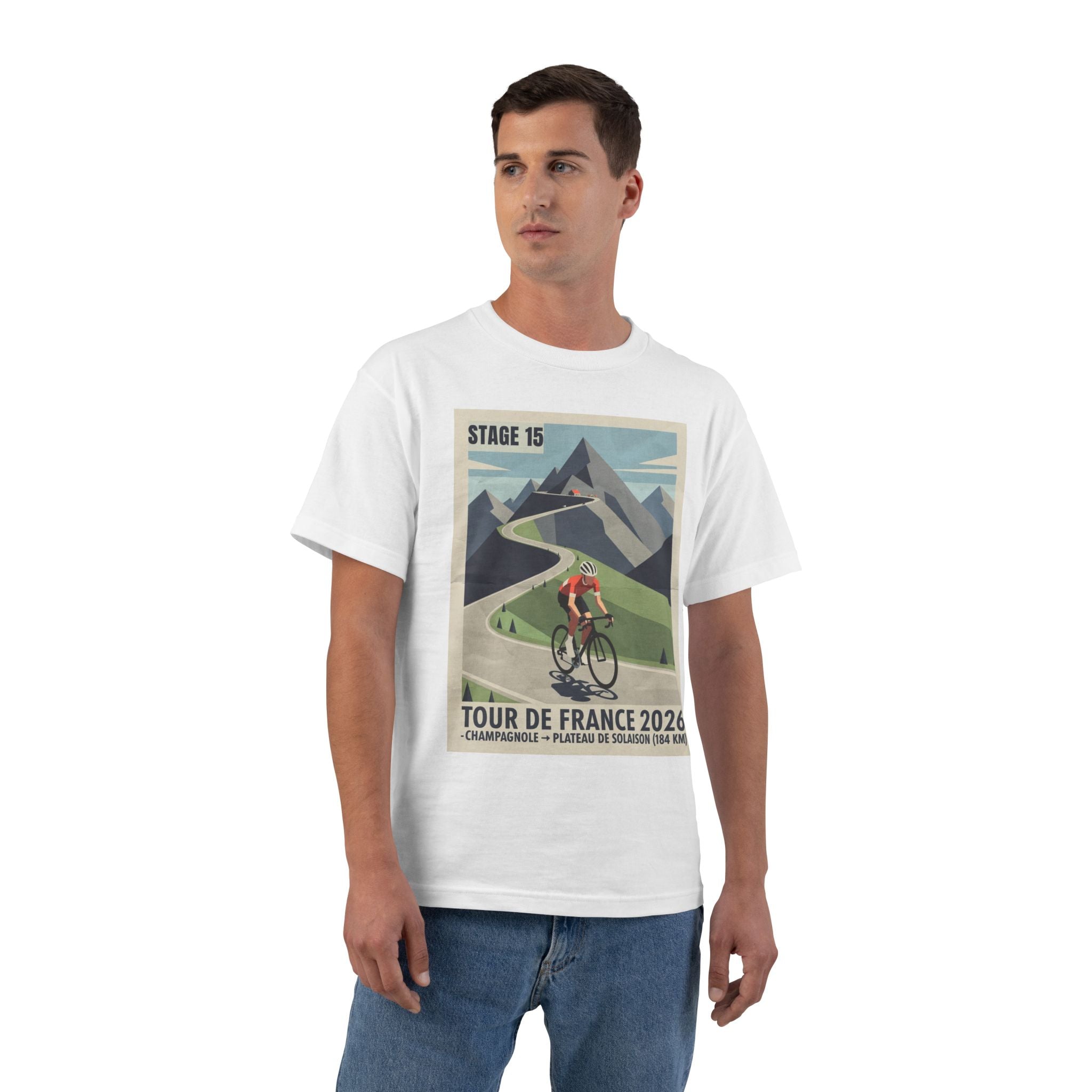 Tour de France 2026 Stage 15 Bauhaus Alpine Cycling T-Shirt | Champagnol to Plateau de Solaison