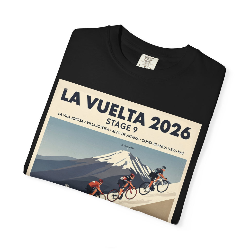 2026 Vuelta a España Stage 9 Cycling T-Shirt | Villajoyosa to Alto de Aitana 187.5km | Graphic Tee