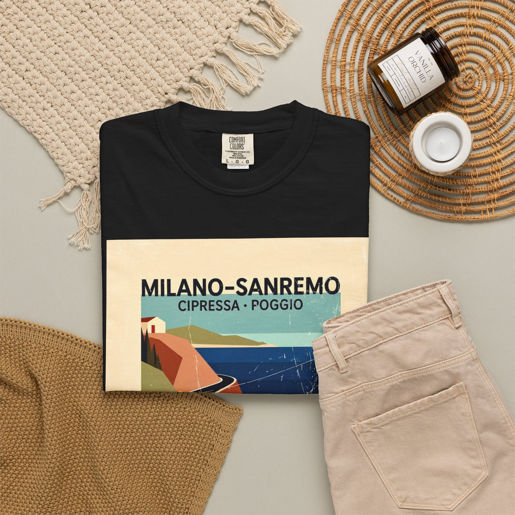 Milano Sanremo Cycling Graphic T-Shirt | Cipressa Poggio Echelon