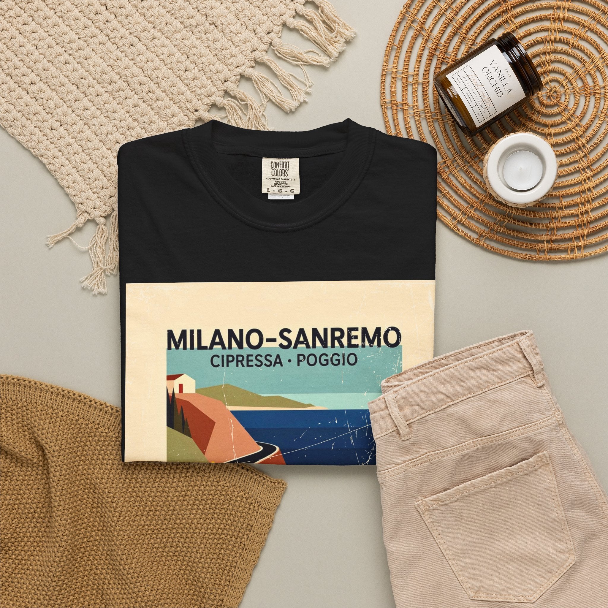 Milano Sanremo Cycling Graphic T-Shirt | Cipressa Poggio Echelon