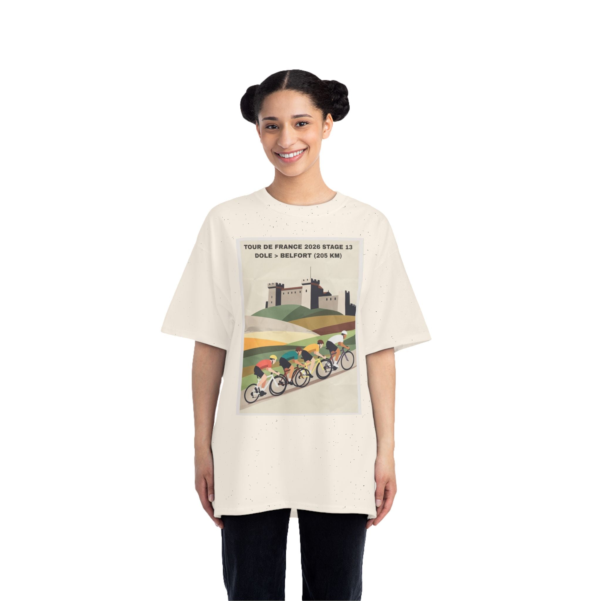 Tour de France 2026 Stage 13 Dole to Belfort T-Shirt | Bauhaus Cycling Illustration