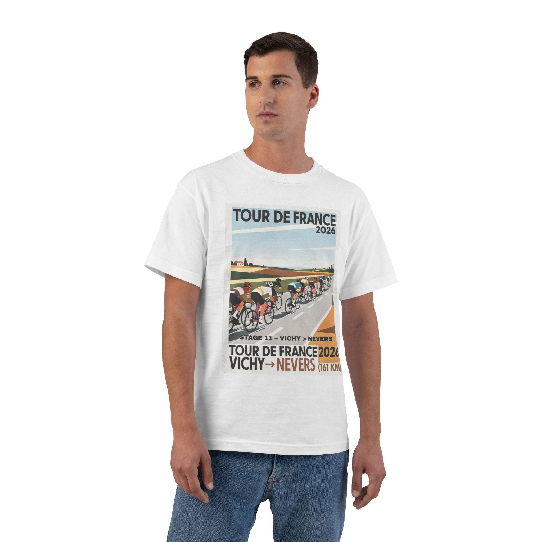 Tour de France 2026 Stage 11 Vichy to Nevers T-Shirt | Cycling Peloton Vector Art