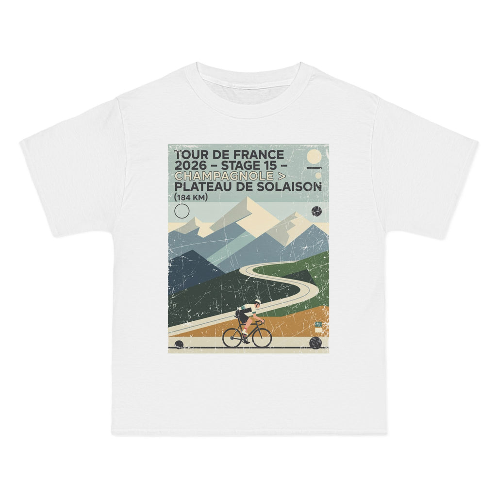 Tour de France 2026 Stage 15 Champagnole > Plateau de Solaison | Bauhaus Alpine Cycling Illustration T-Shirt
