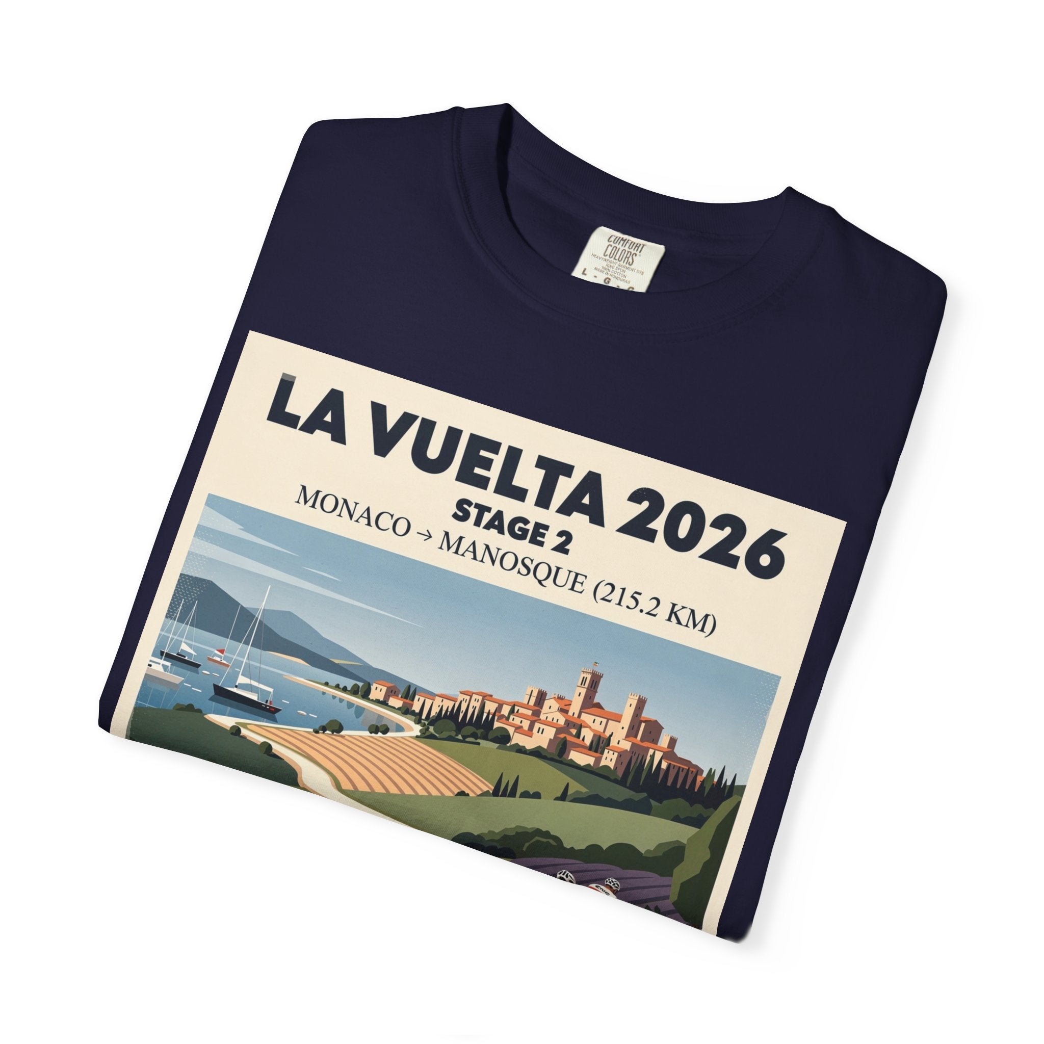 La Vuelta 2026 Stage 2 Cycling Poster T-shirt | Monaco to Manosque