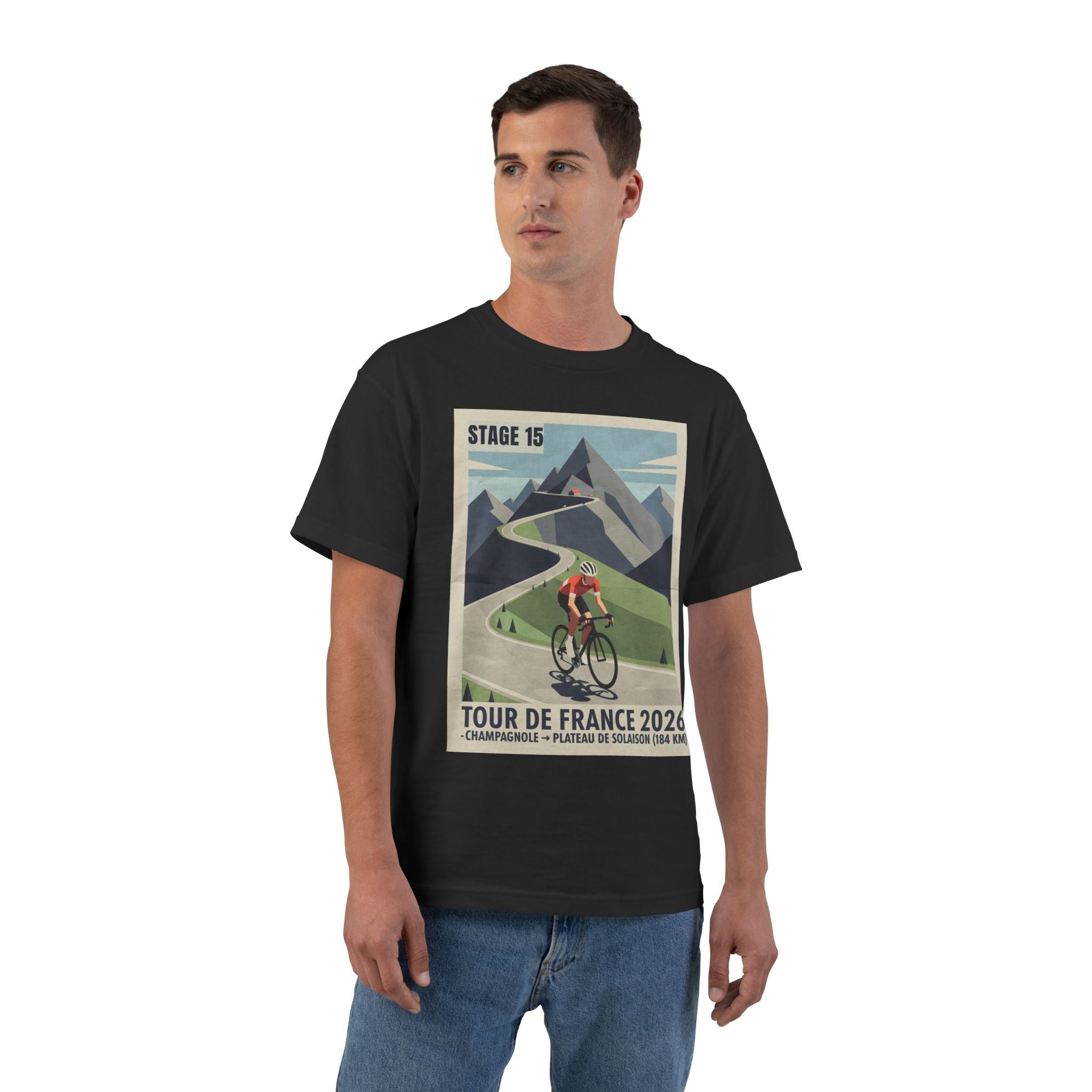 Tour de France 2026 Stage 15 Bauhaus Alpine Cycling T-Shirt | Champagnol to Plateau de Solaison