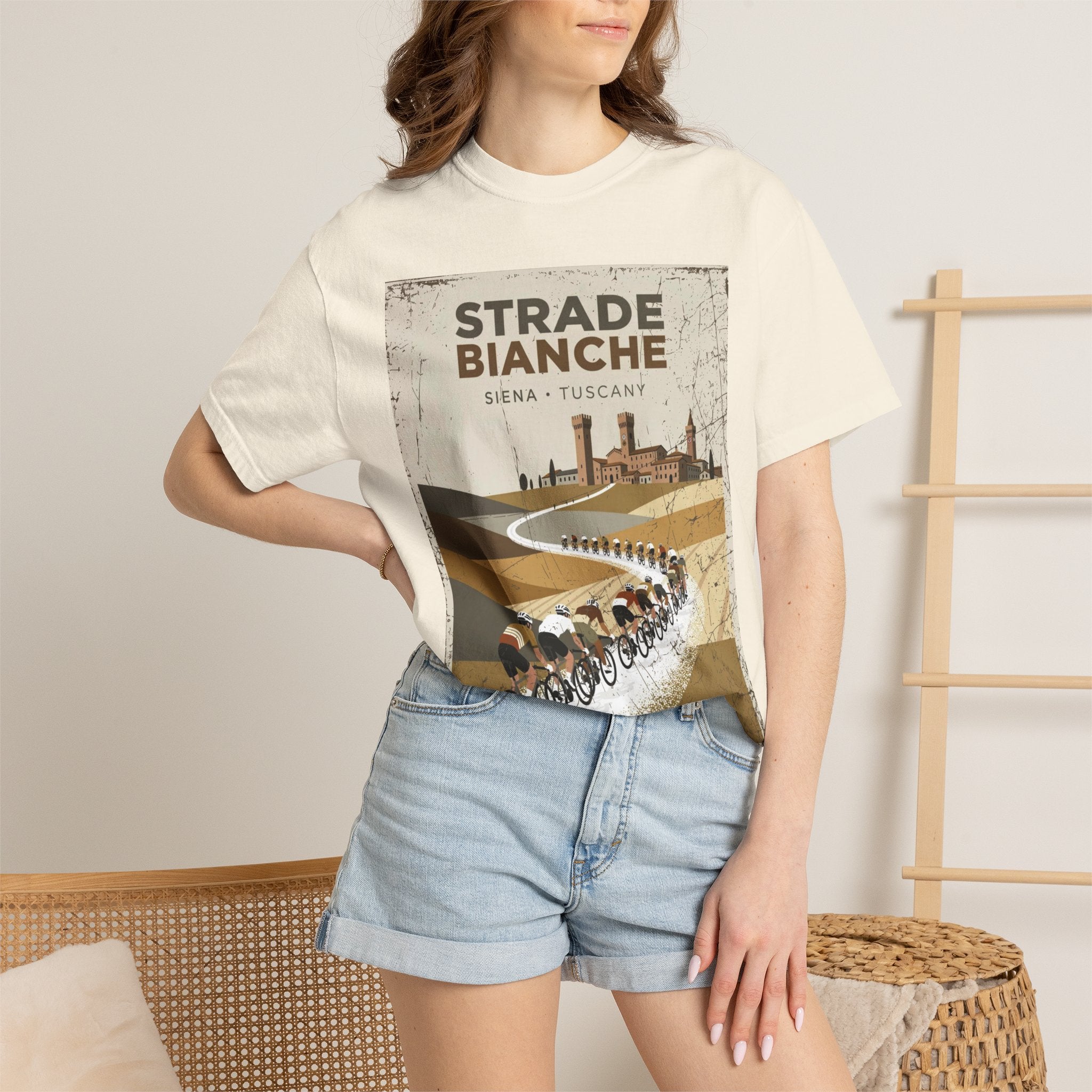 Strade Bianche Cycling Tee | Siena Tuscany Gravel Road Bike Shirt