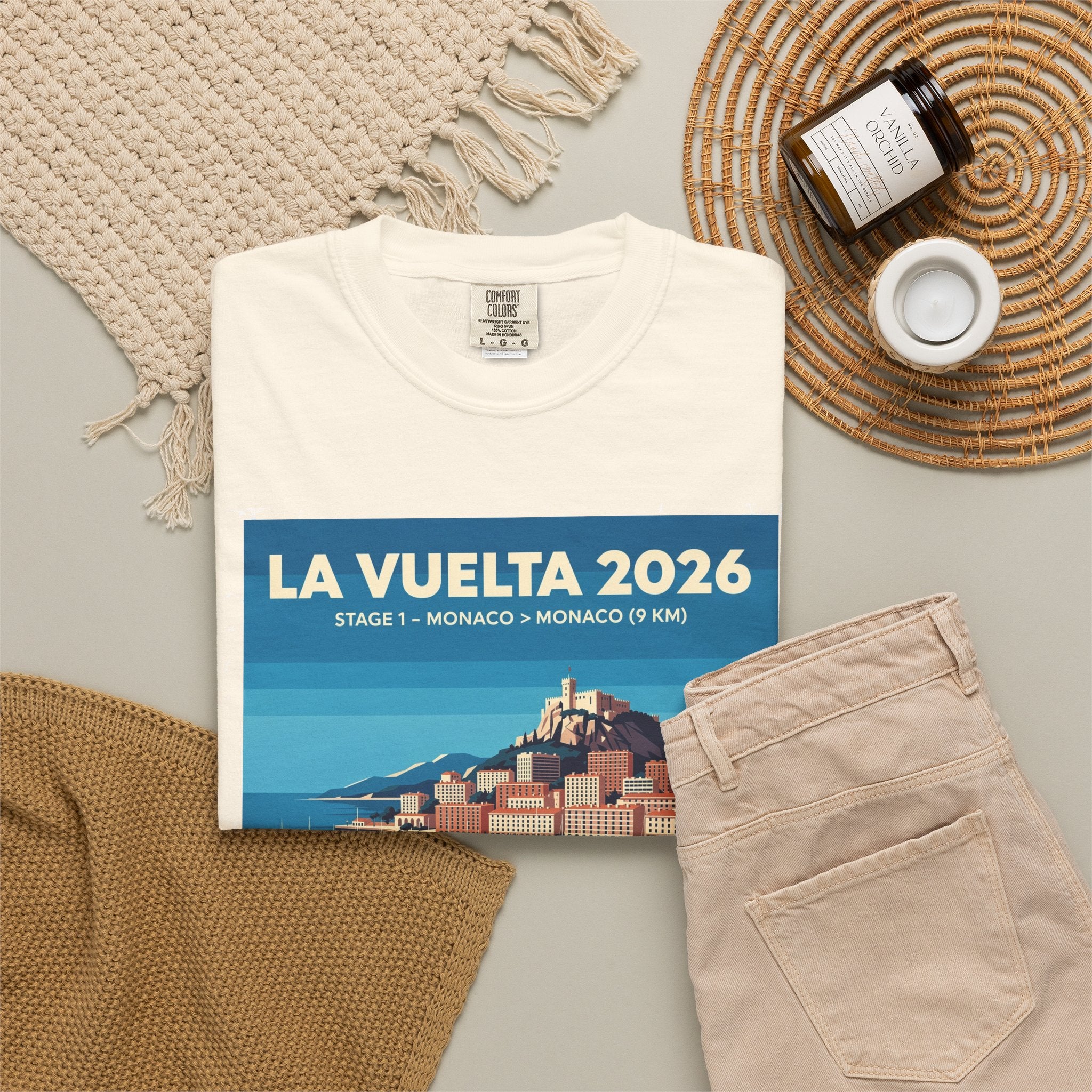 La Vuelta 2026 Stage 1 Monaco Vintage Cycling Poster Tee