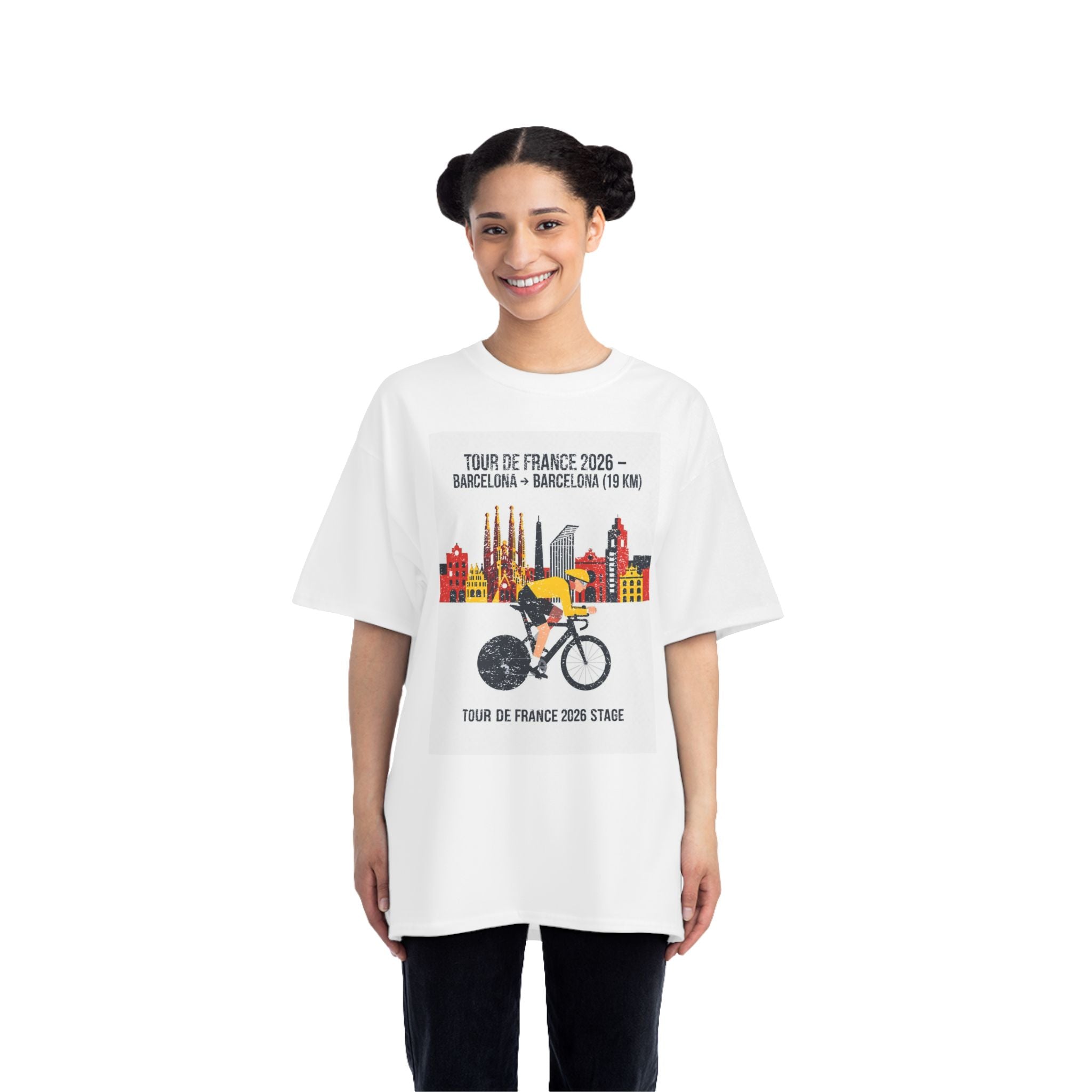 Tour de France vintage Stage 1 2026 Barcelona Time Trial Graphic T-Shirt | Bauhaus Cyclist