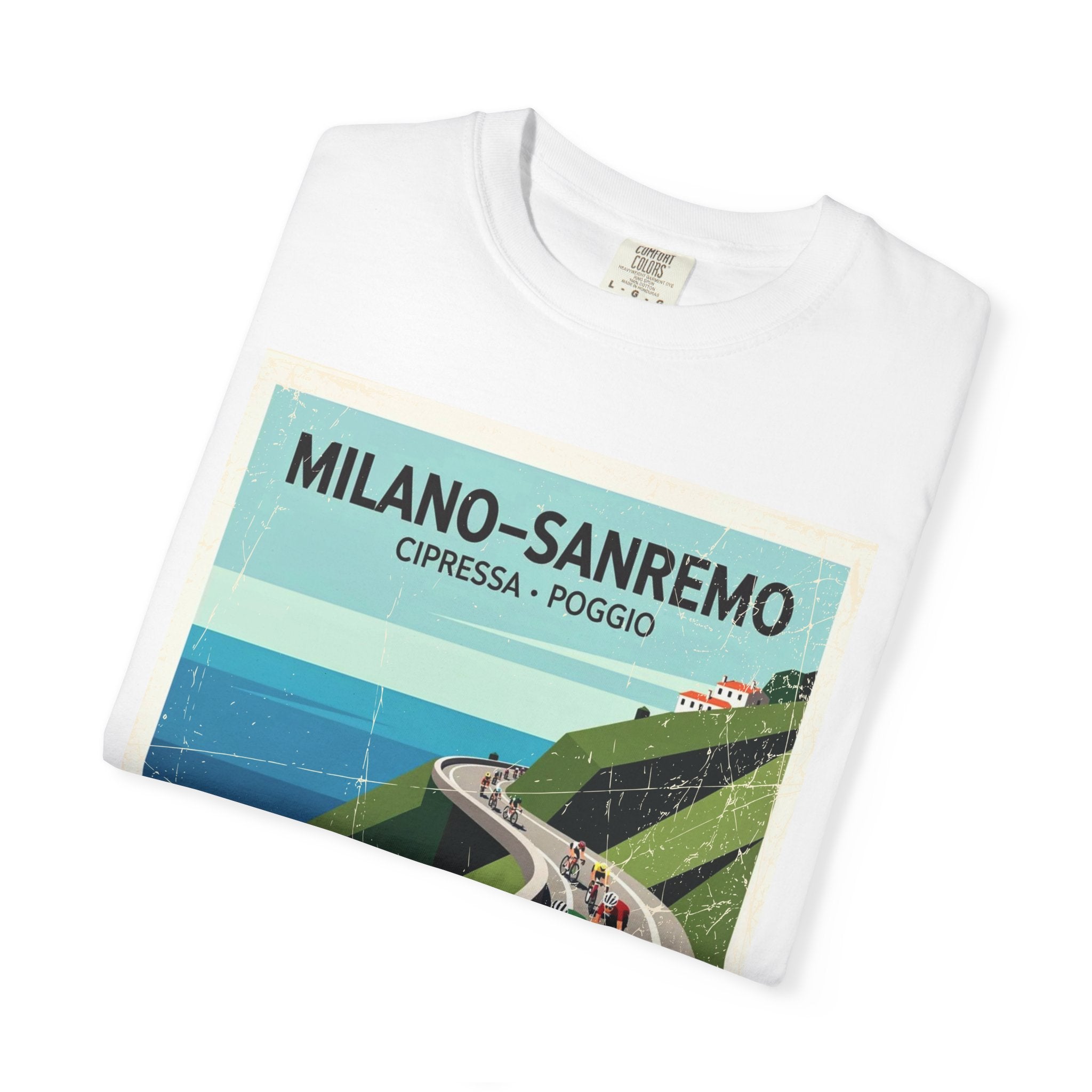 Milano Sanremo Cycling Tee T-Shirt | Cipressa Poggio Echelon Race