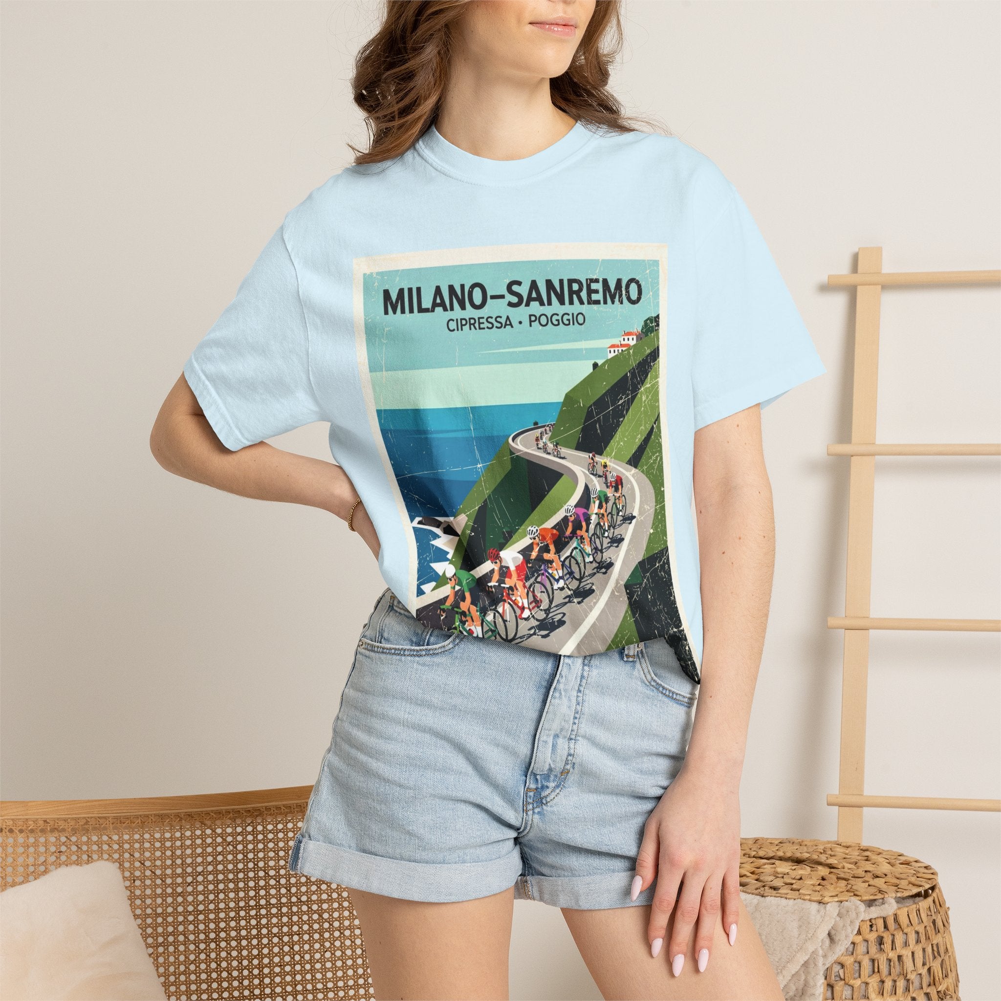 Milano Sanremo Cycling Tee T-Shirt | Cipressa Poggio Echelon Race