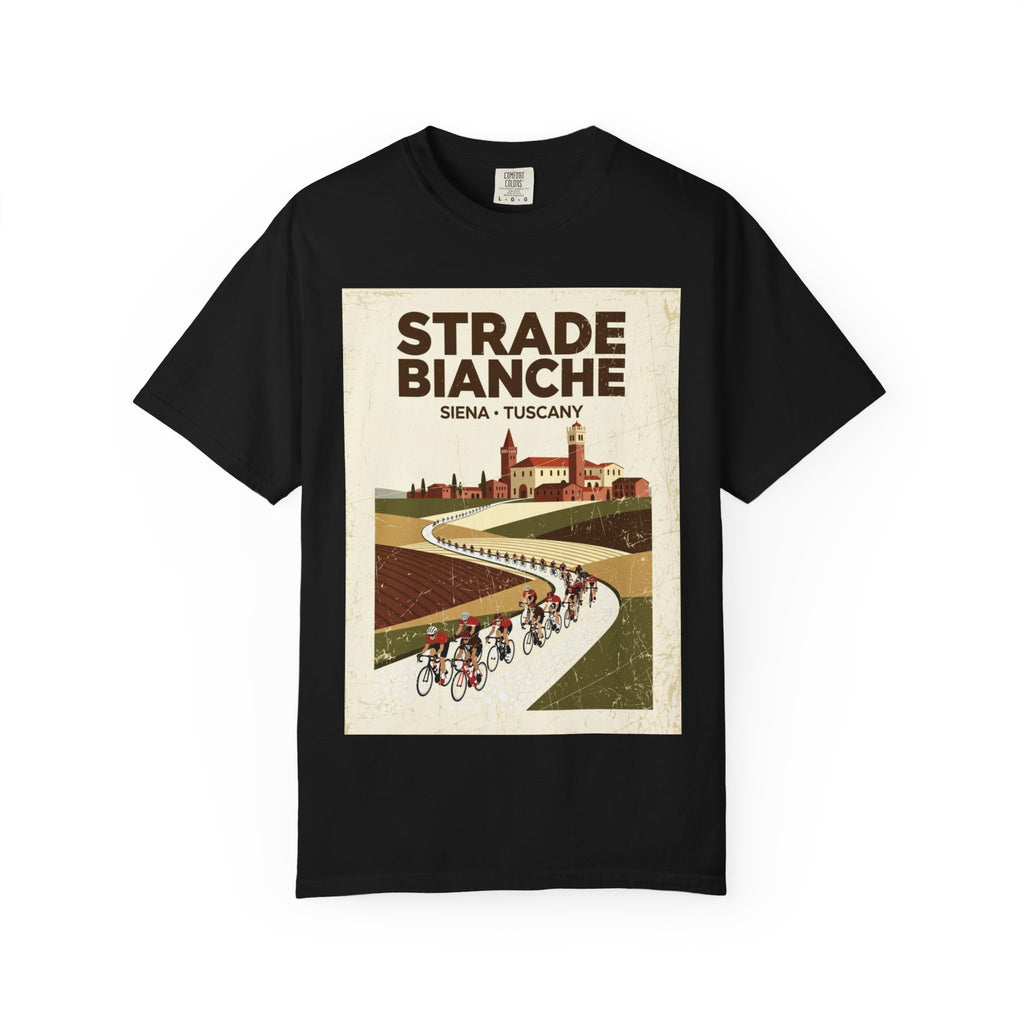 Strade Bianche Siena Tuscany Cycling T-Shirt — Bauhaus Monuments Race Graphic