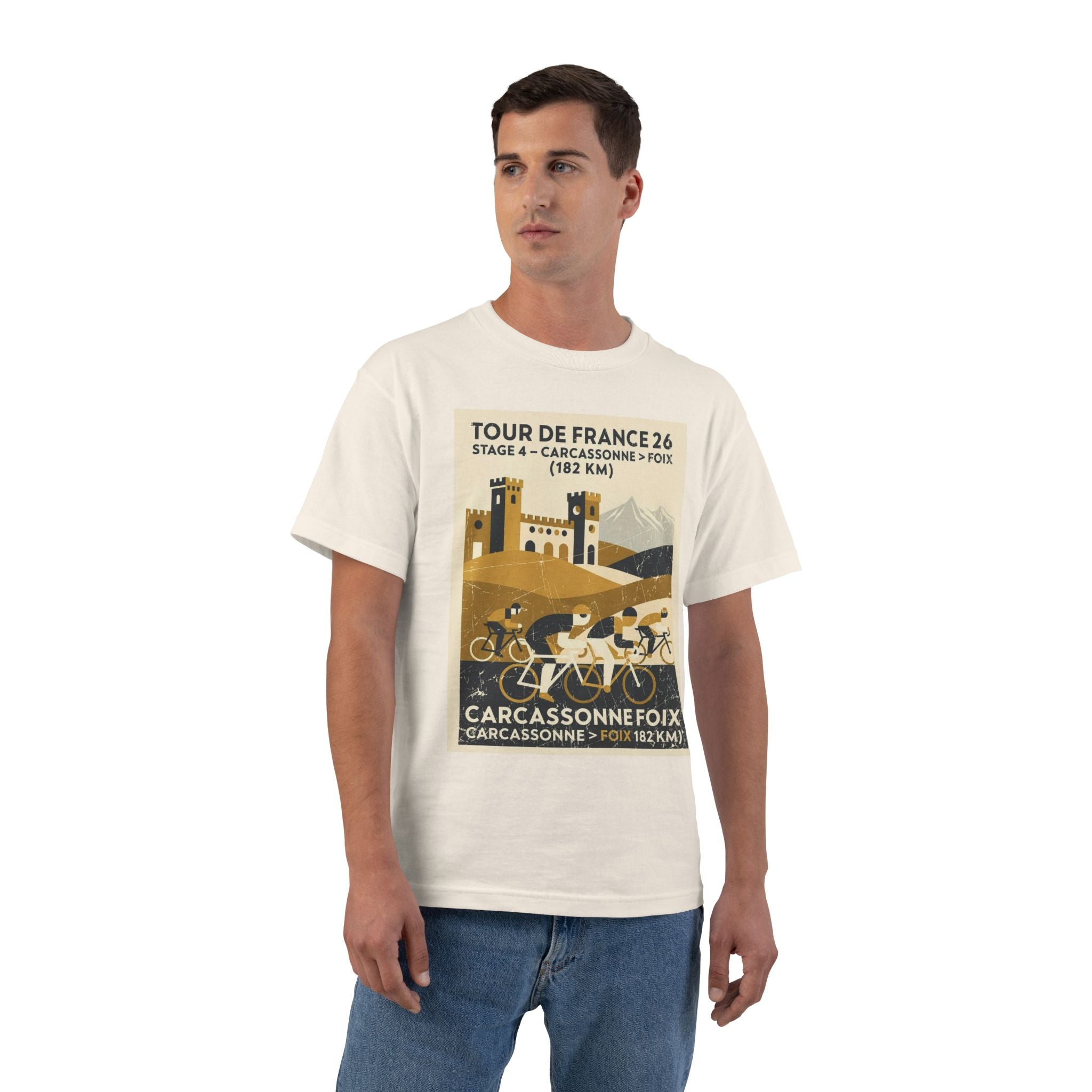 Tour de France 2026 Stage 4 Carcassonne > Foix T-Shirt | Bauhaus Cycling Artwork