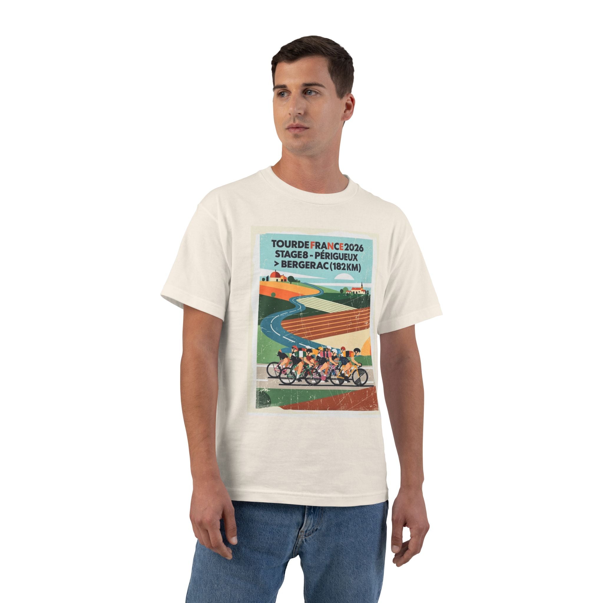Tour de France 2026 Stage 8 Périgueux > Bergerac T-Shirt | Cycling Bauhaus Poster