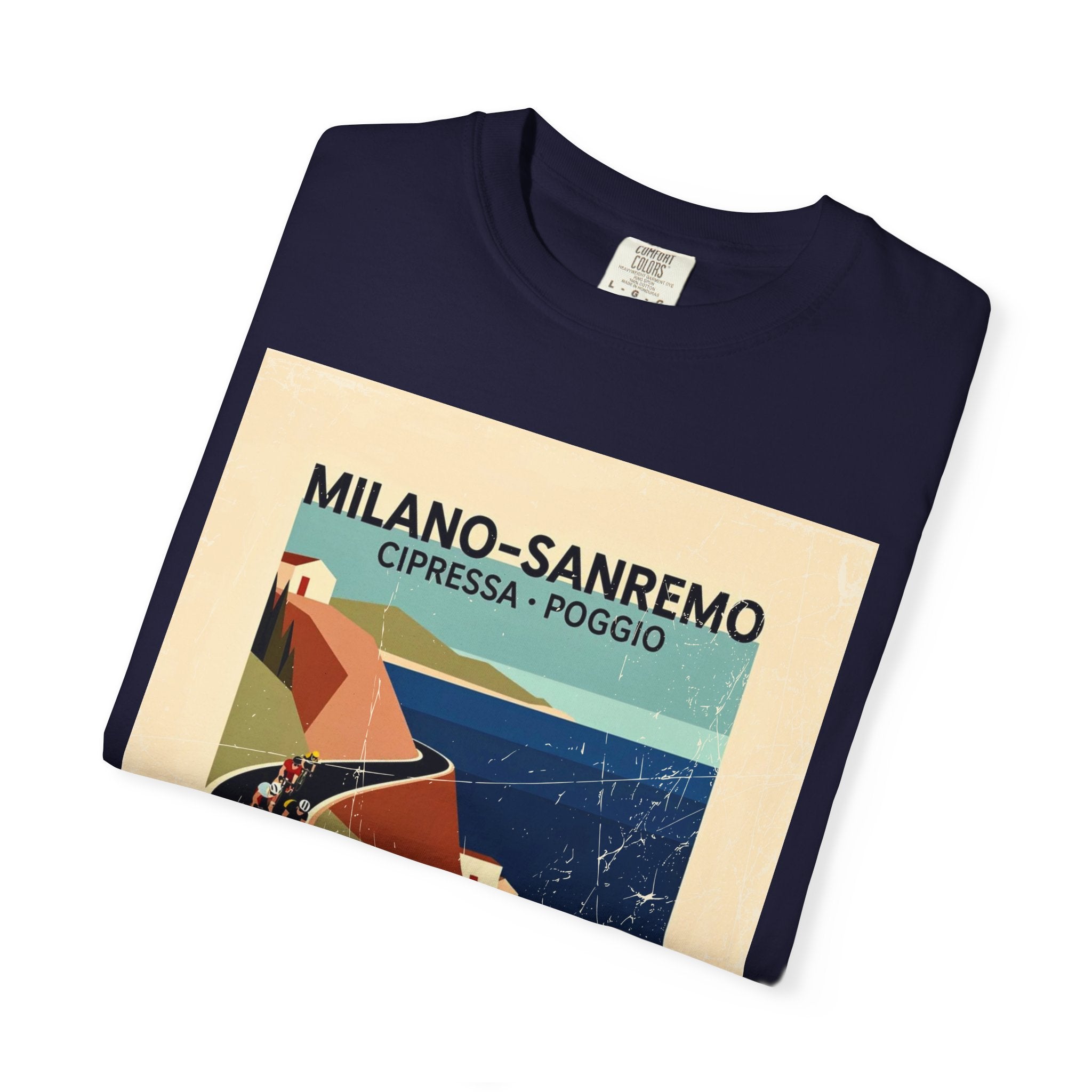 Milano Sanremo Cycling Graphic T-Shirt | Cipressa Poggio Echelon