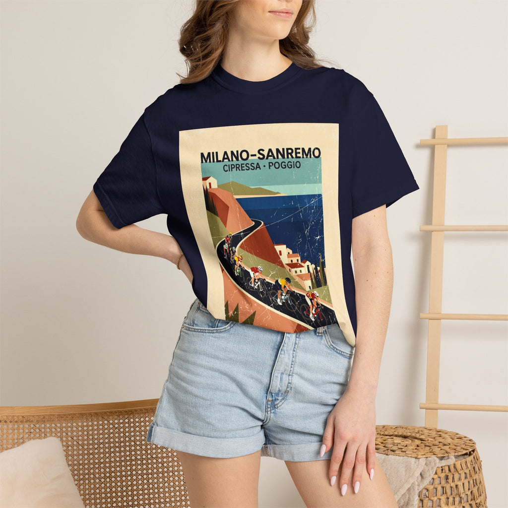 Milano Sanremo Cycling Graphic T-Shirt | Cipressa Poggio Echelon