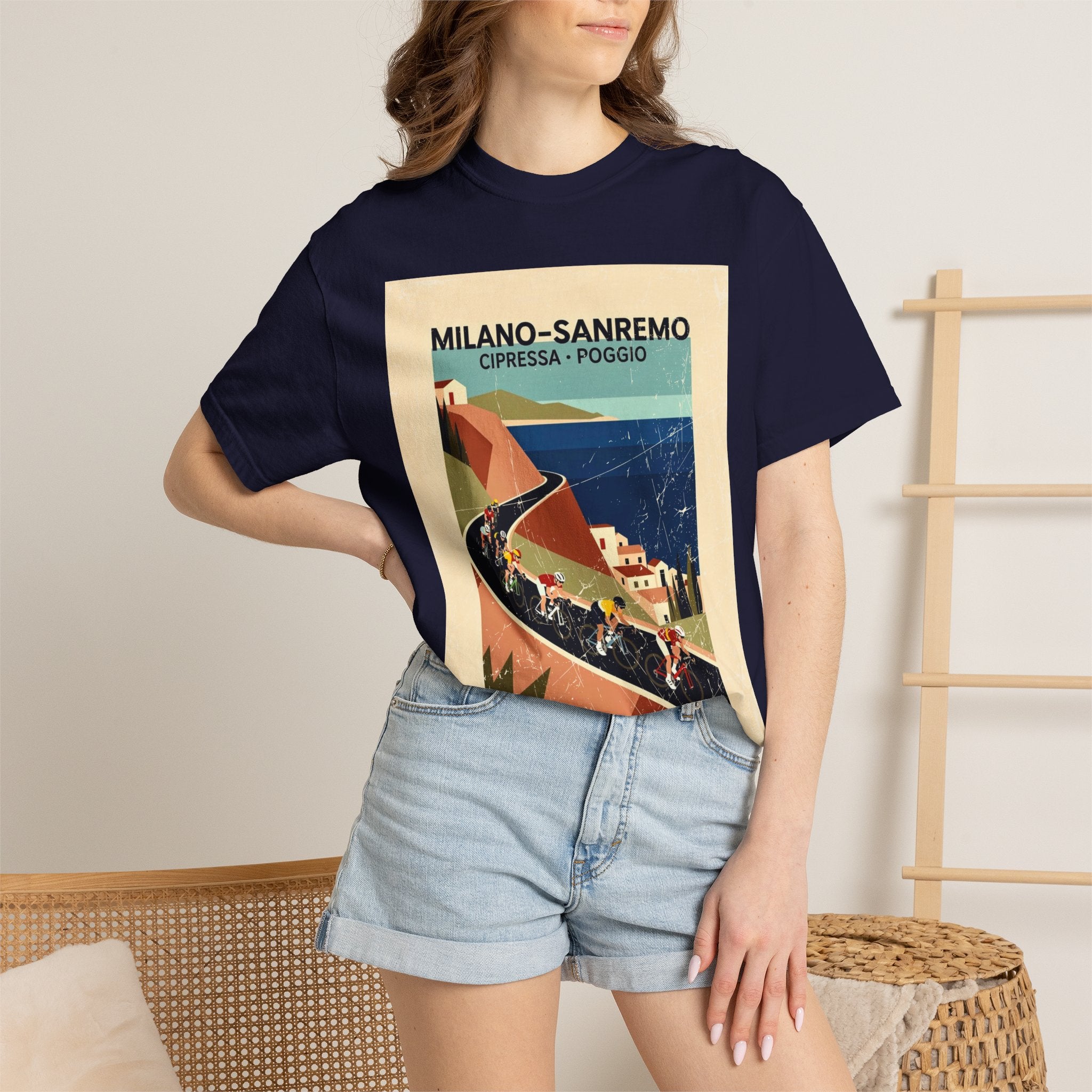 Milano Sanremo Cycling Graphic T-Shirt | Cipressa Poggio Echelon