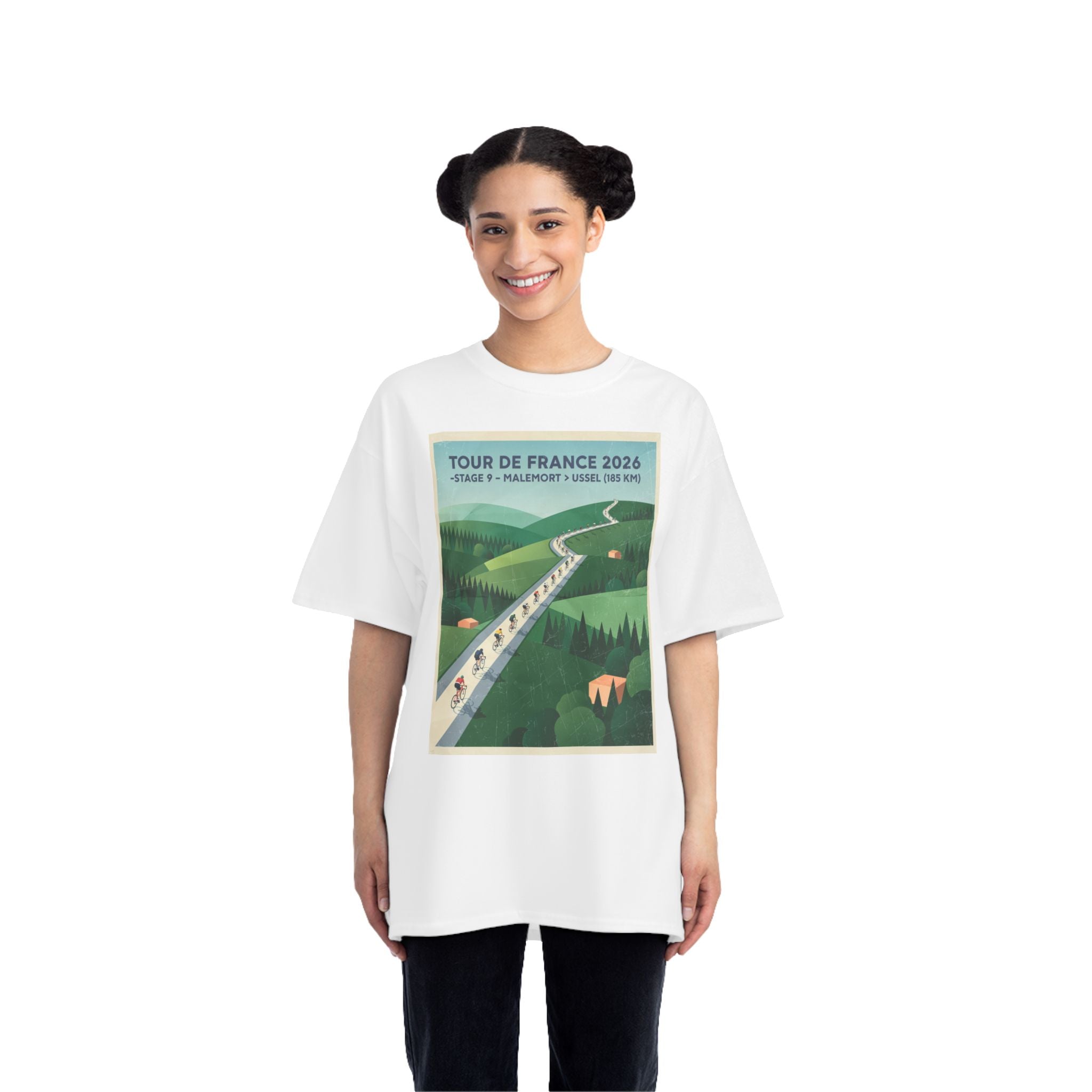 Tour de France 2026 Stage 9 Malemort > Ussel T-Shirt | Bauhaus Cycling Poster