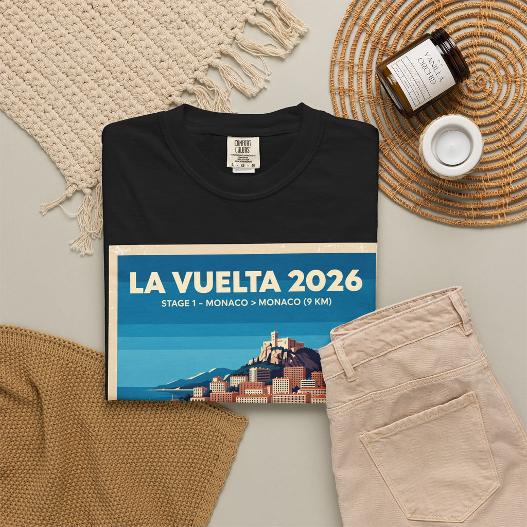 La Vuelta 2026 Stage 1 Monaco Vintage Cycling Poster Tee