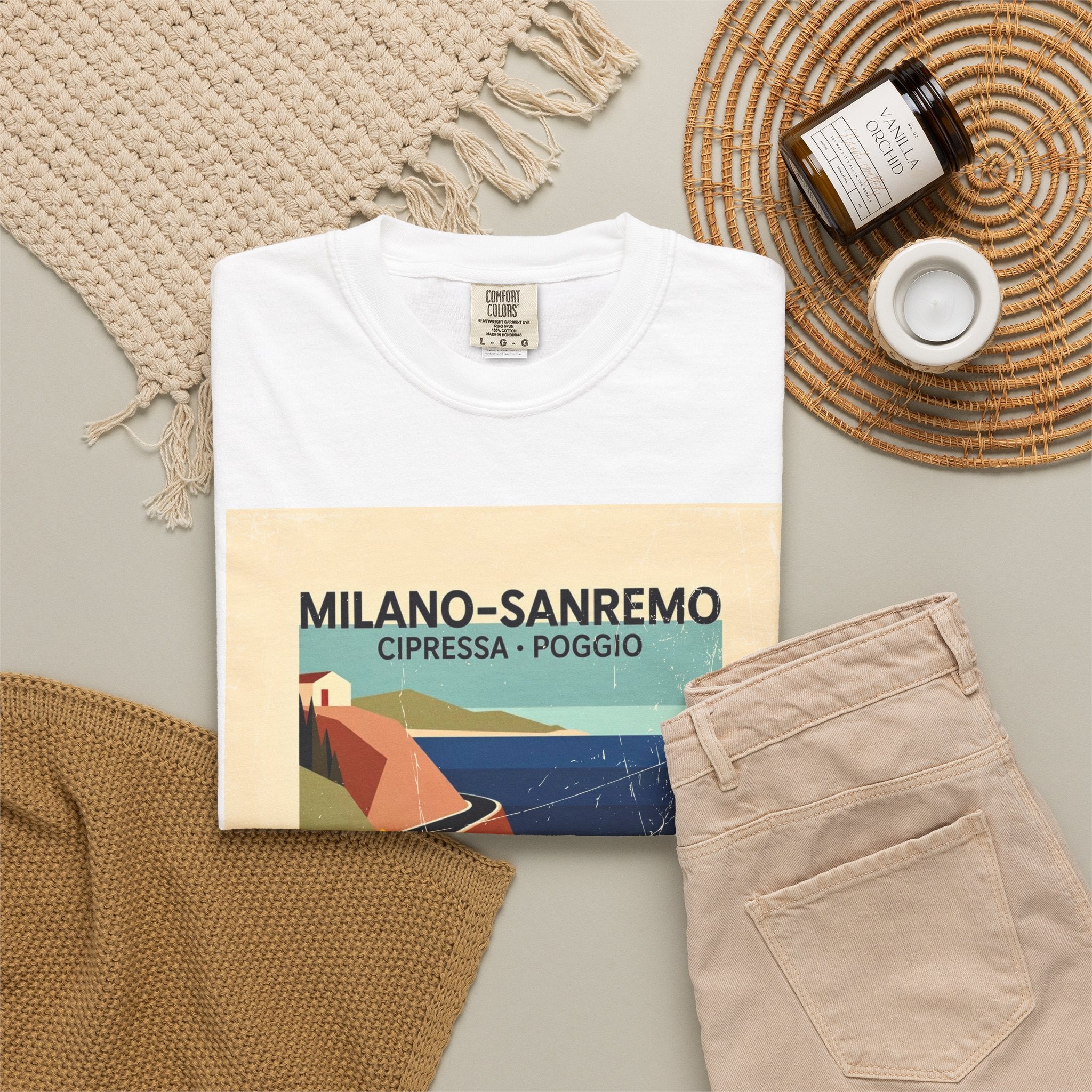 Milano Sanremo Cycling Graphic T-Shirt | Cipressa Poggio Echelon
