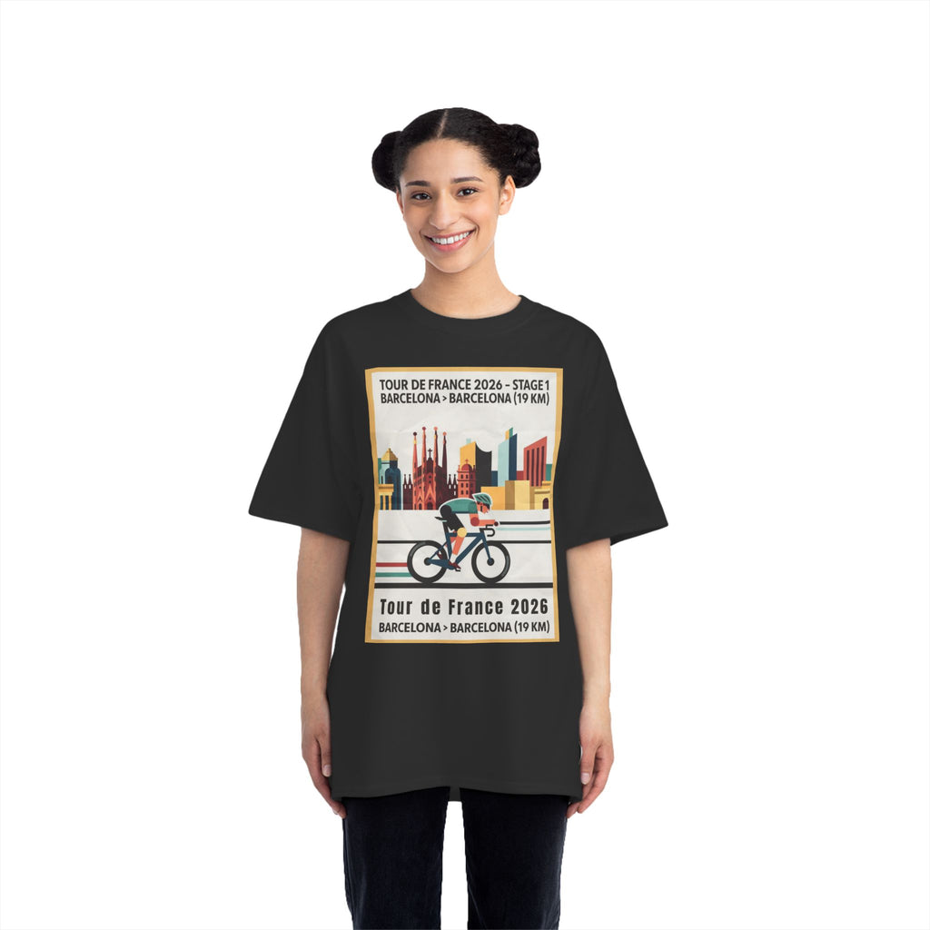 Tour de France vintage Stage 1 2026 Barcelona Time Trial Graphic T-Shirt | Bauhaus Poster Cyclist