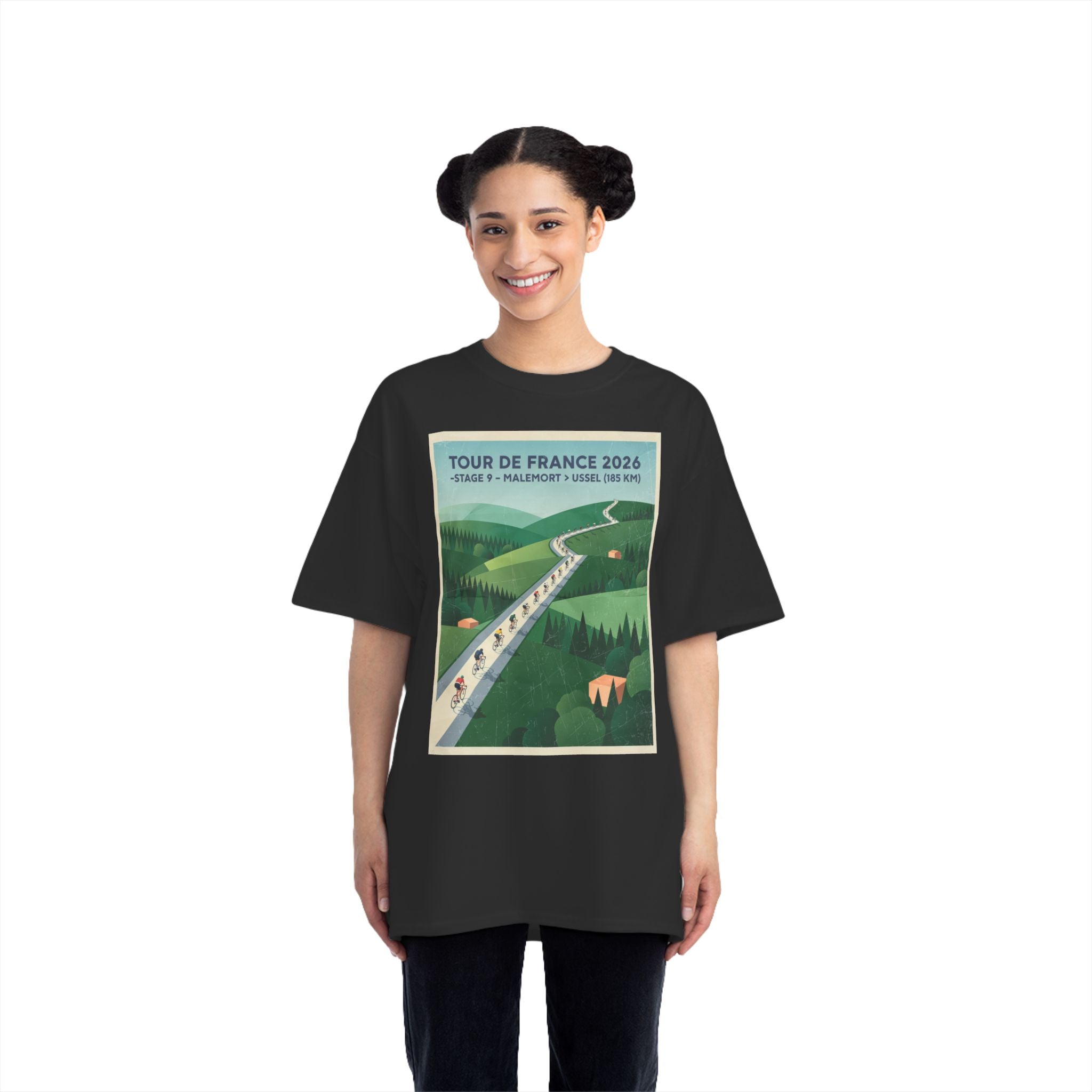 Tour de France 2026 Stage 9 Malemort > Ussel T-Shirt | Bauhaus Cycling Poster