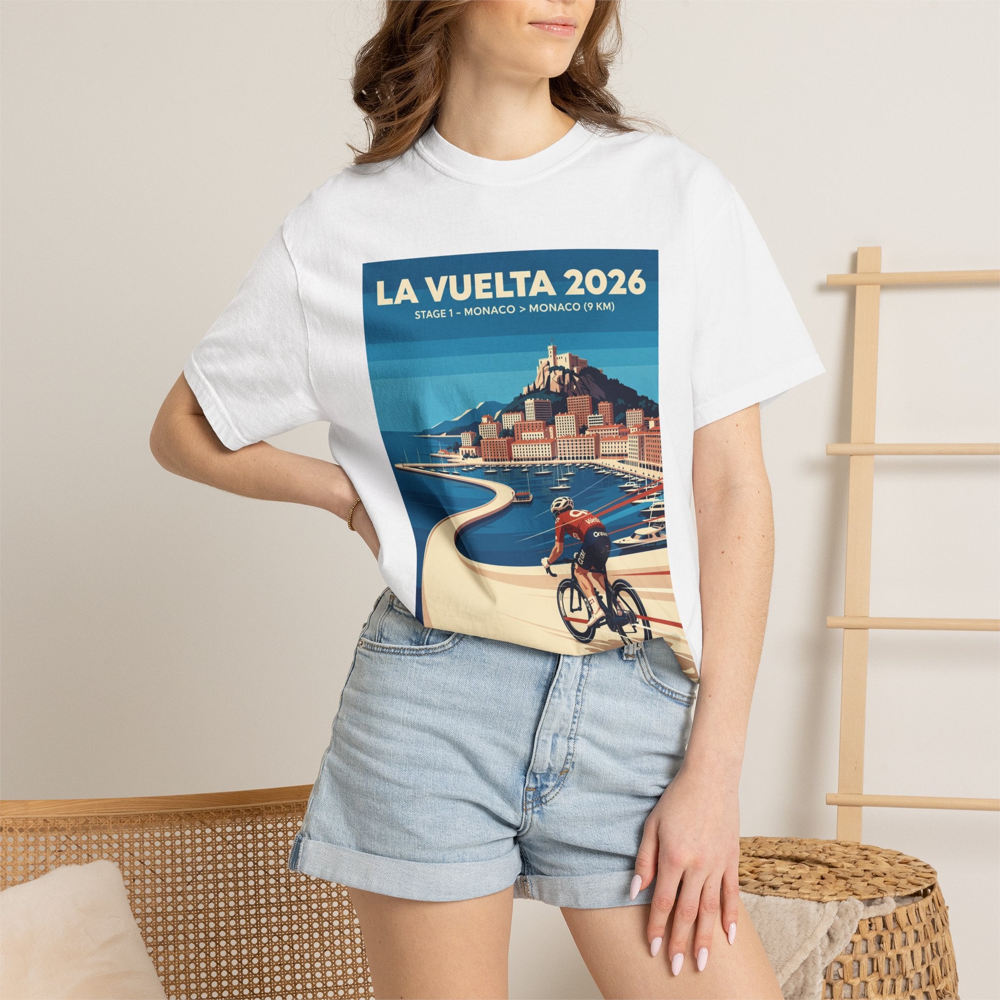 La Vuelta 2026 Stage 1 Monaco Vintage Cycling Poster Tee